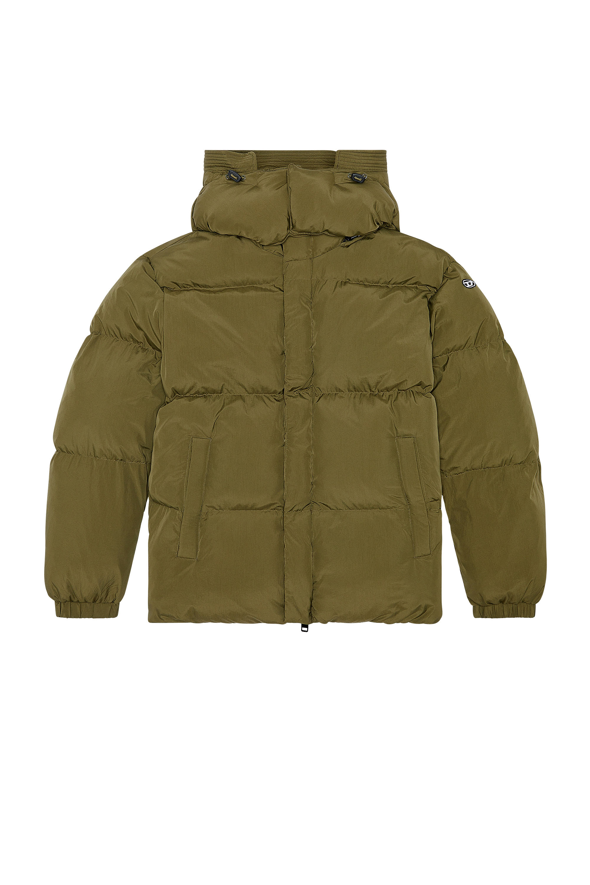 Diesel - W-ROLFYS, Piumino in nylon Taslan riciclato Uomo in Verde - 3