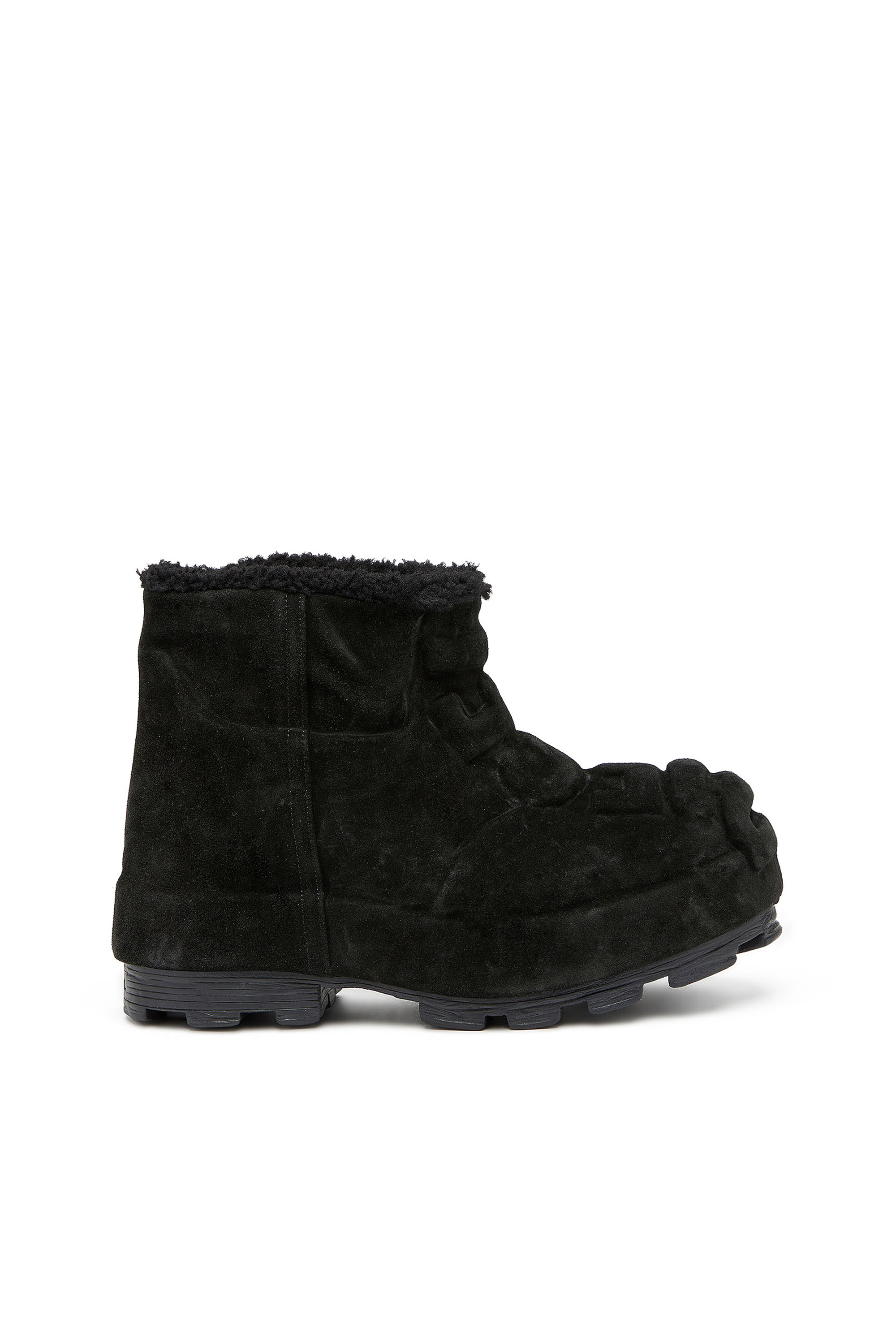 Diesel - D-HAMMER CH MD, D-Hammer-Stivaletti in suede con logo a rilievo Unisex in Nero - 1