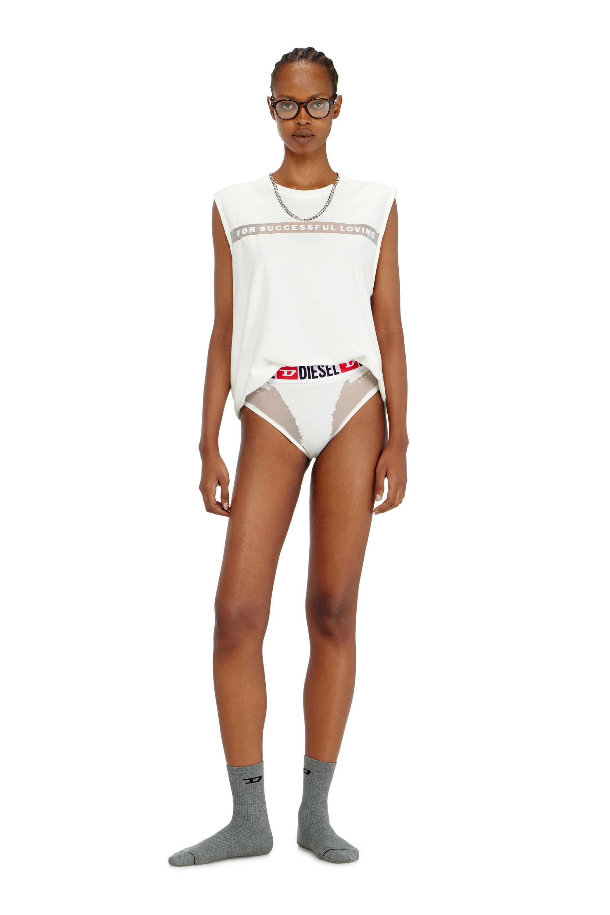 Diesel - PR-SAM-D-CORE, Slip con effetto devor&eacute; trasparente Donna in Bianco - 1