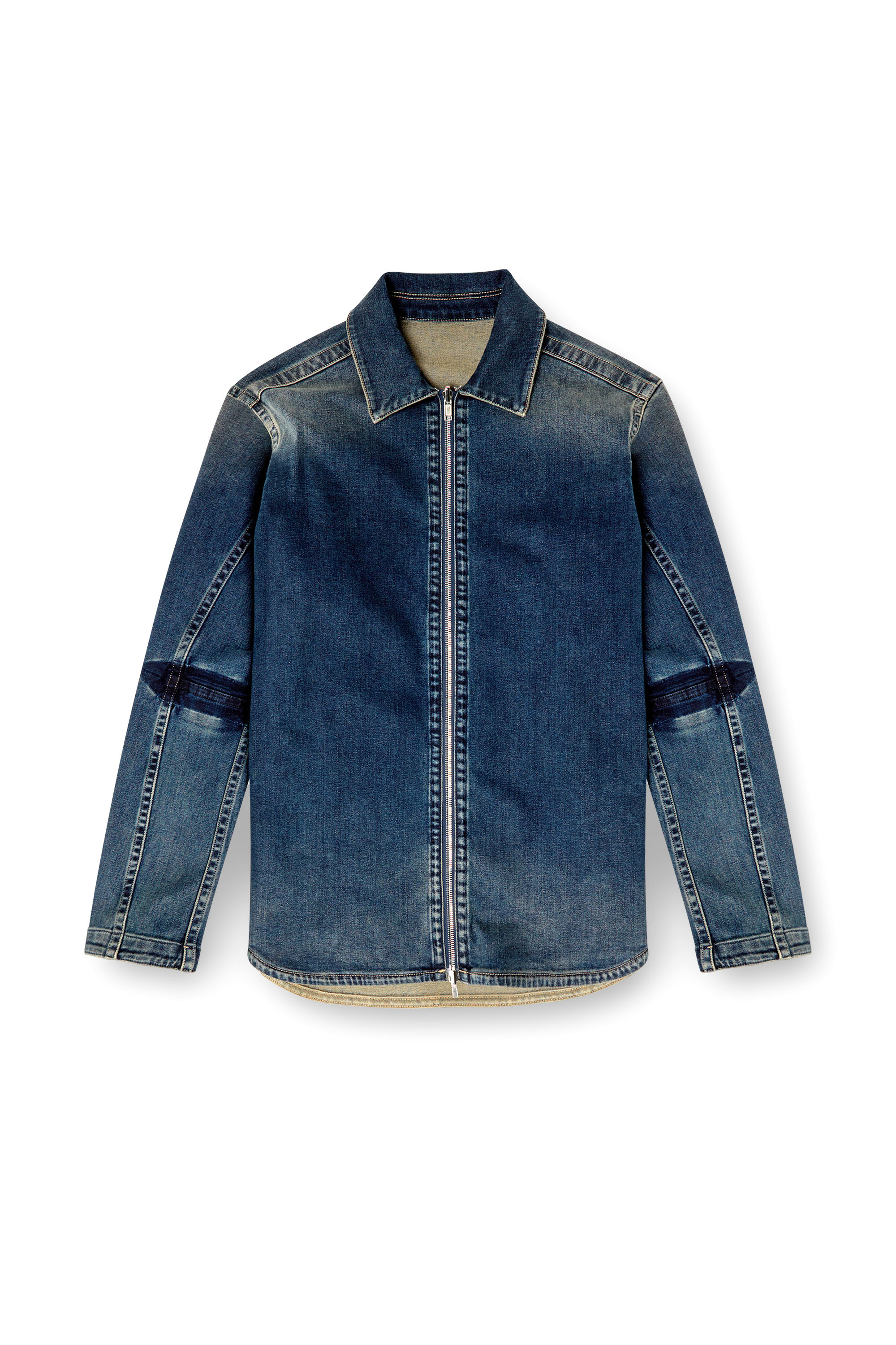 Diesel - D-SIMPLY-RE, Camicia con zip in denim Rehab Uomo in Blu - 3