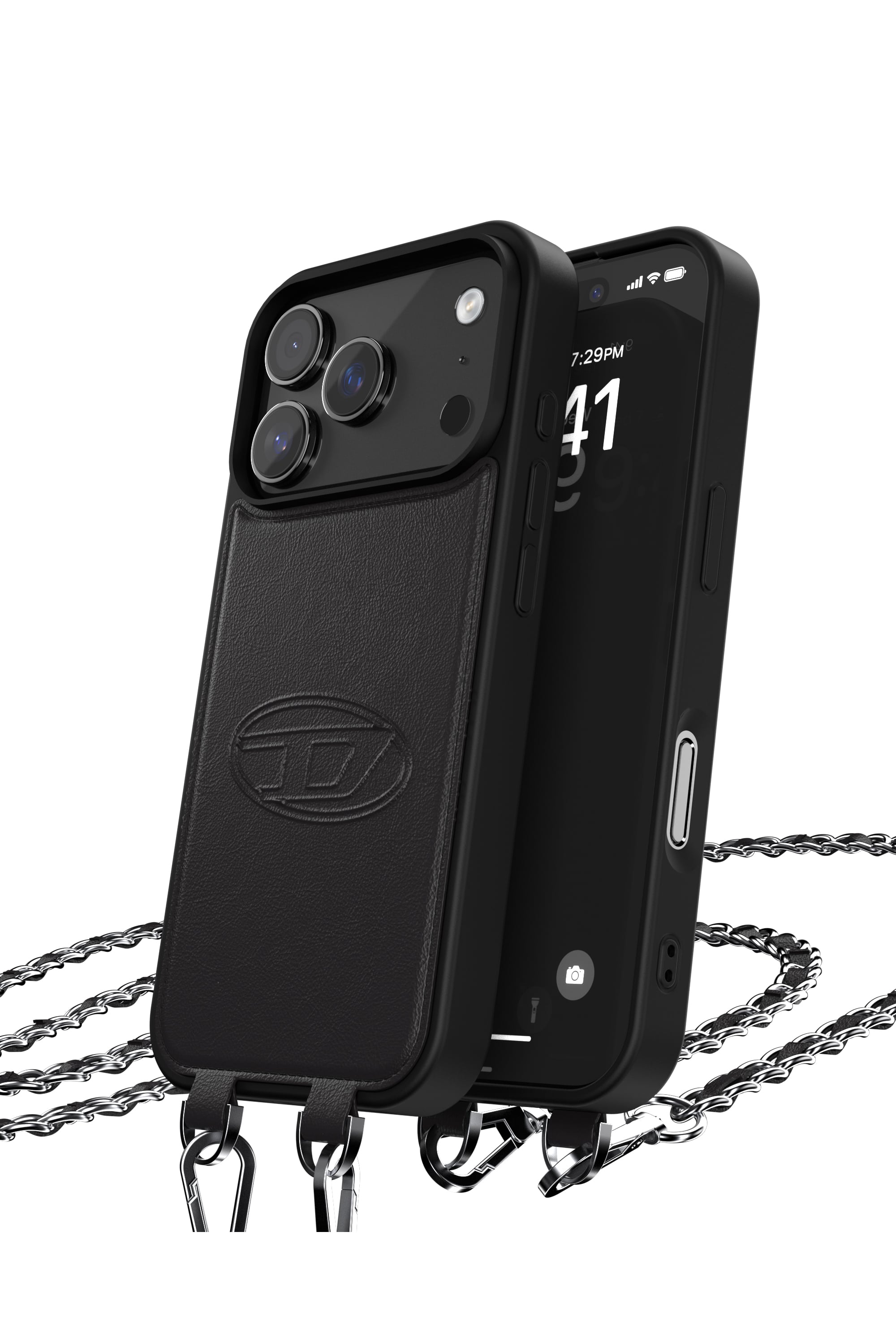 Diesel - 60662 MOULDED CASE, Coque Oval D avec dragonne et MagSafe pour iPhone 17 Pro Mixte in Noir - 3