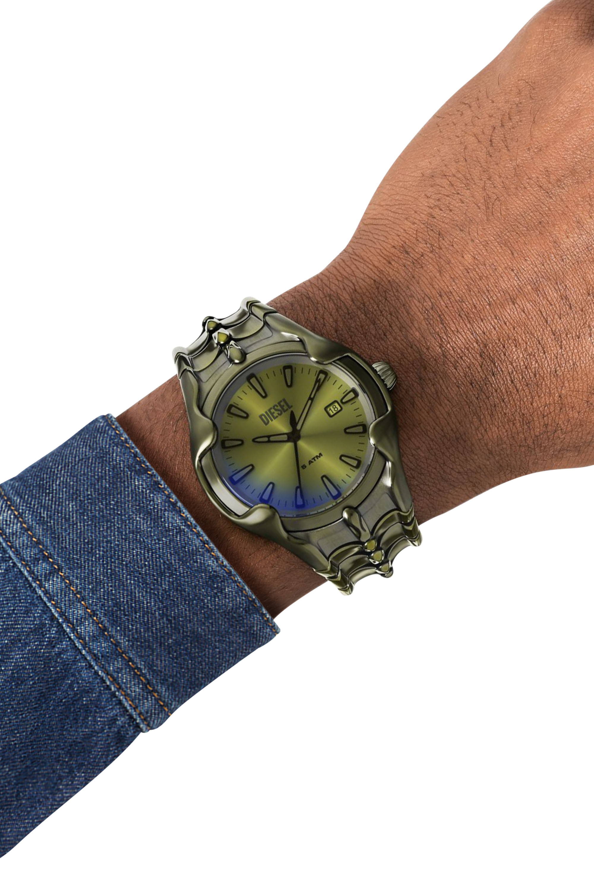 Diesel - DZ2221 WATCH, Montre Vert à trois aiguilles en acier inoxydable vert Homme in Vert - 4