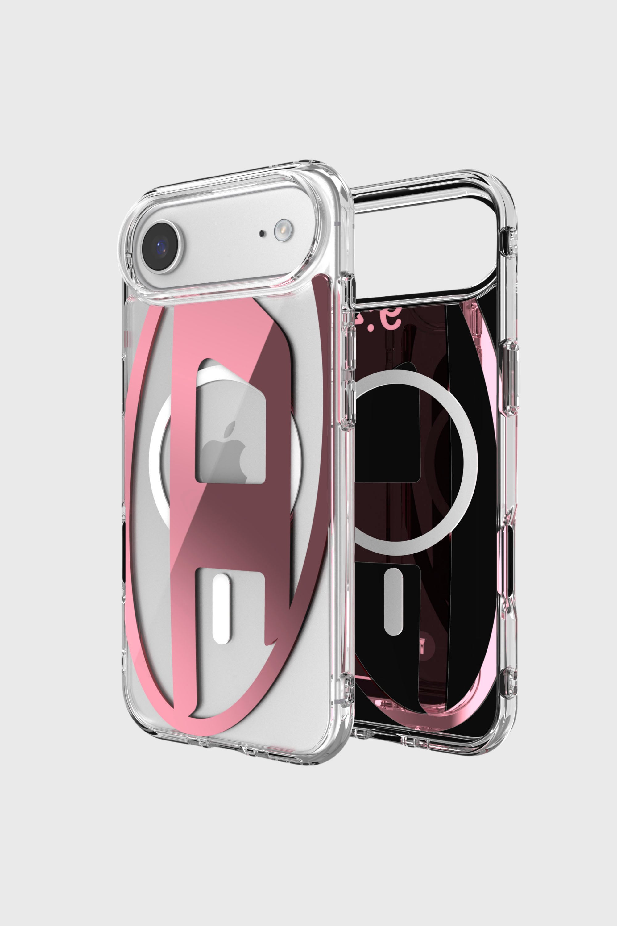 Diesel - 60420 AOP CASE, Unisex's Oval D metallic case with magsafe for iPhone 17 Air in Pink - 1