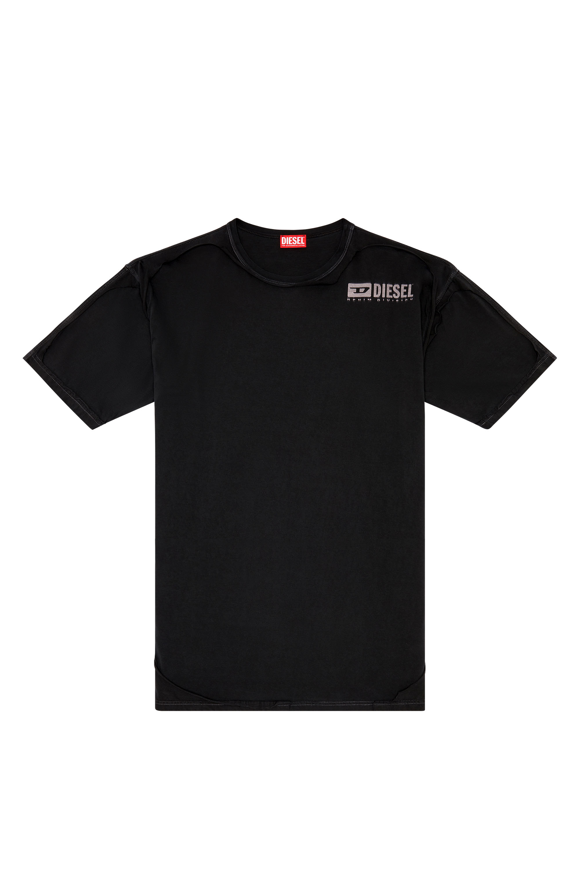 Diesel - T-BOXT-DBL, Uomo T-shirt con effetto peel-off destroyed in Nero - Image 3