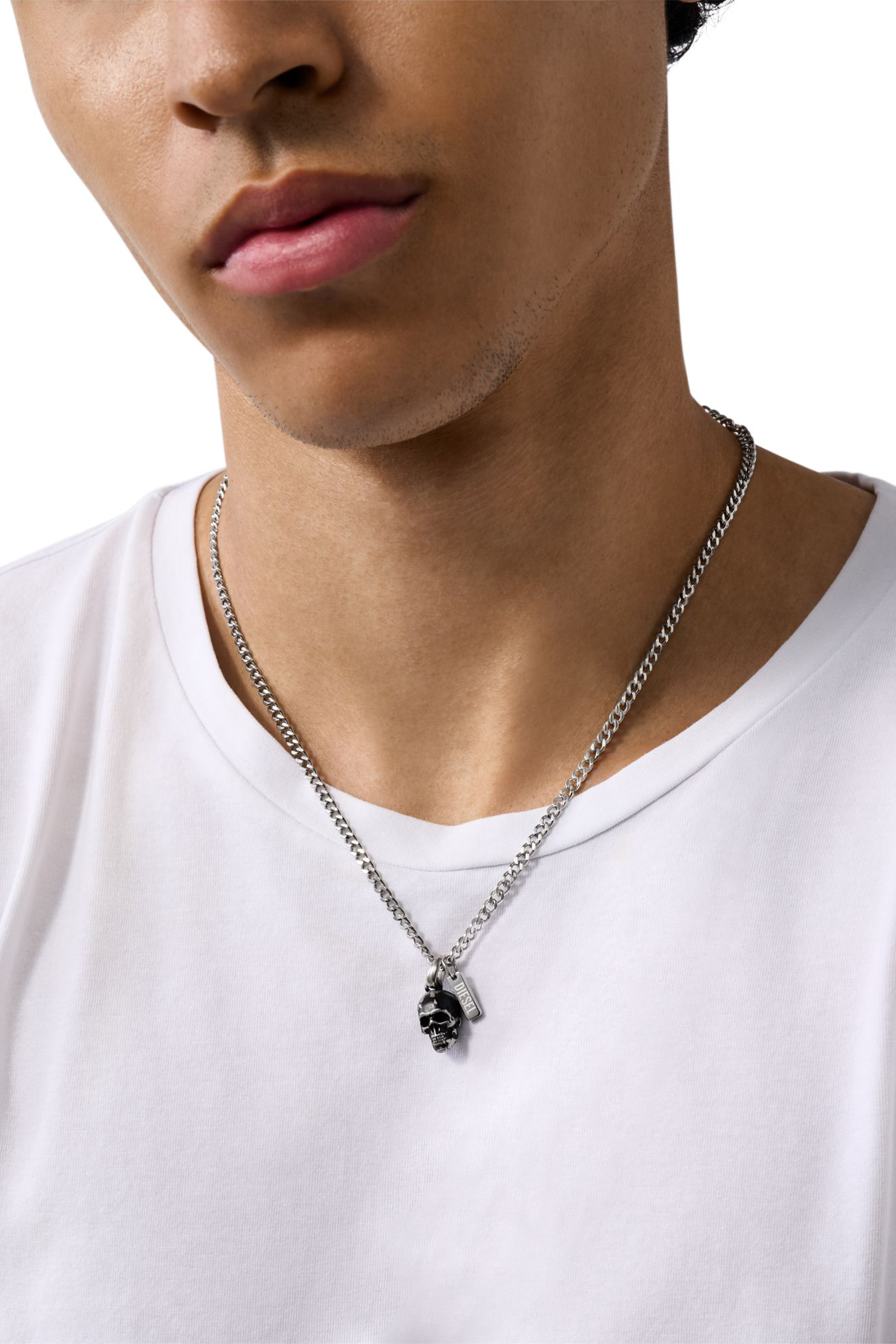Diesel - DX1581040 JEWEL, Collana in acciaio inossidabile con ciondolo Unisex in Argento - 3