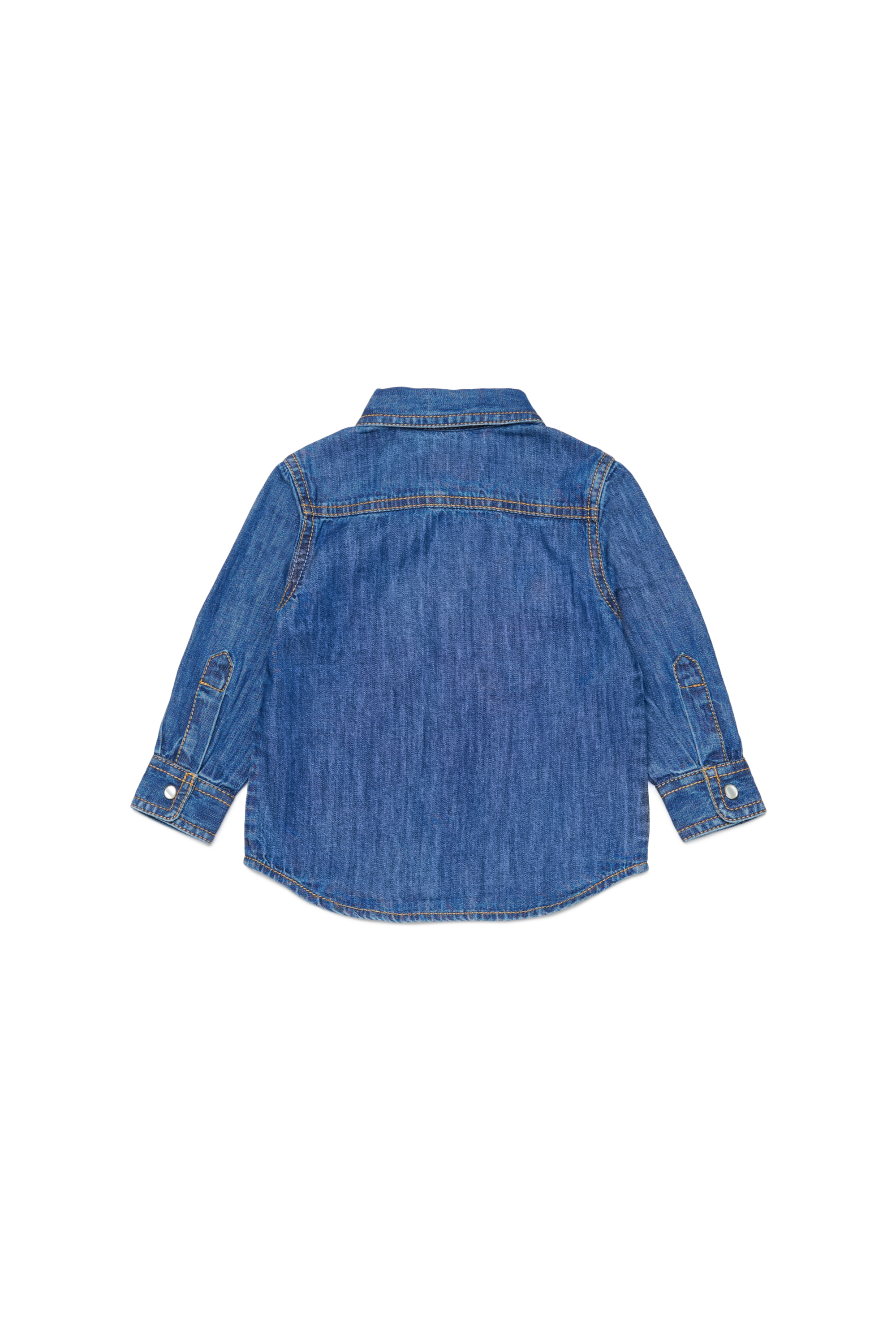 Diesel - CARTOB, Uomo Camicia in denim con logo Oval D ricamato in Blu - Image 2