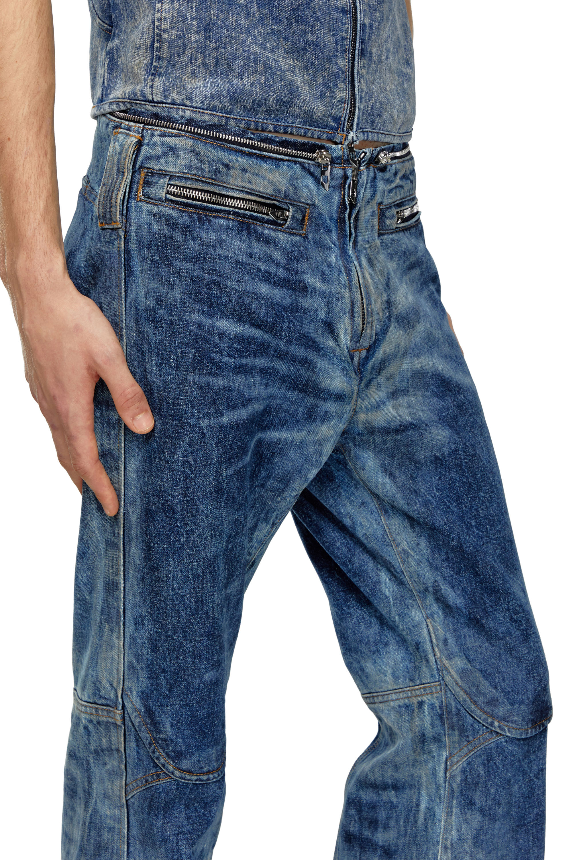 Diesel - Straight Jeans D-Gen 0PGAX, Bleu Foncé - Image 5
