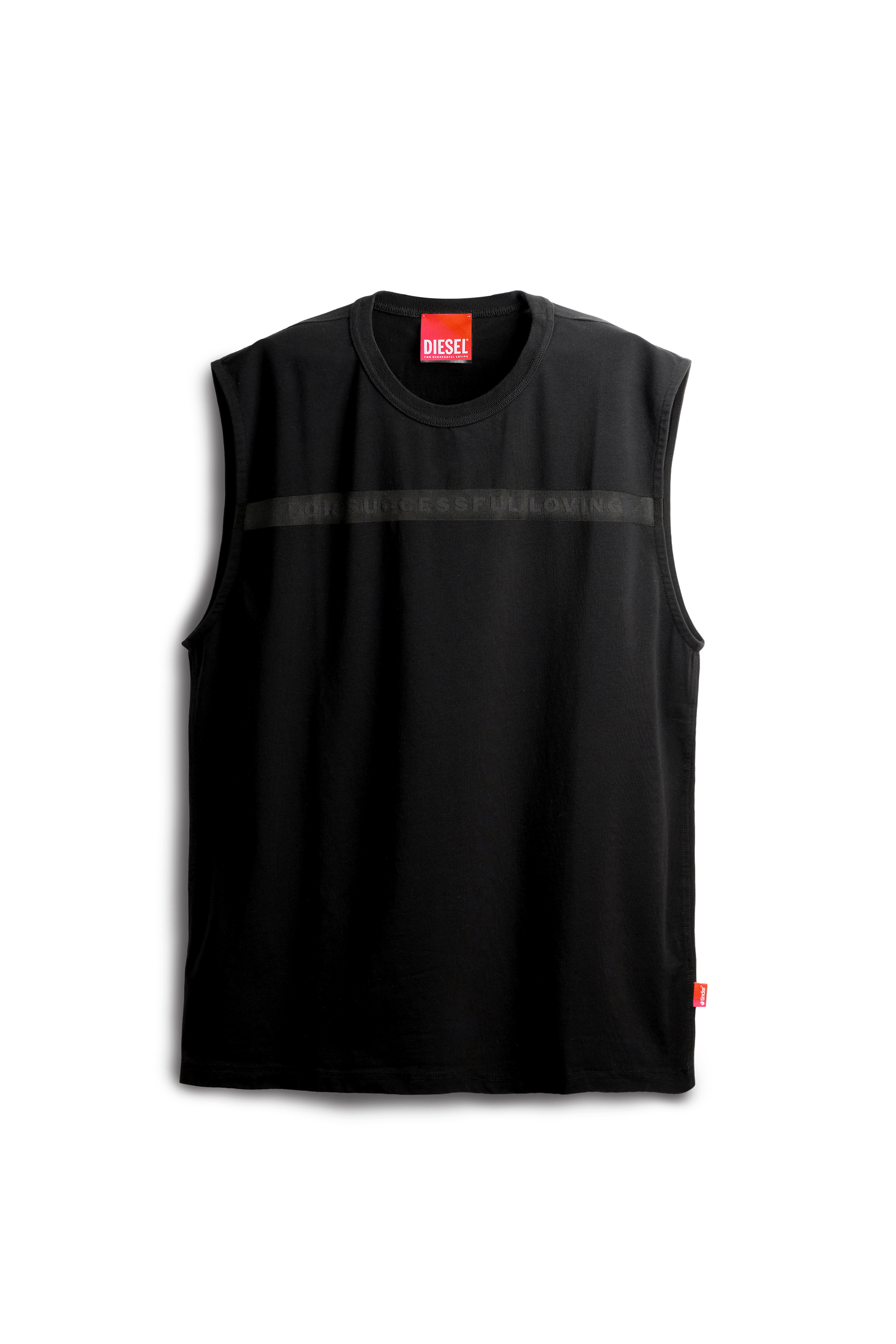Diesel - PR-T-NORM-BISC-MATI-R, Canotta con logo For Successful Loving Unisex in Nero - 2