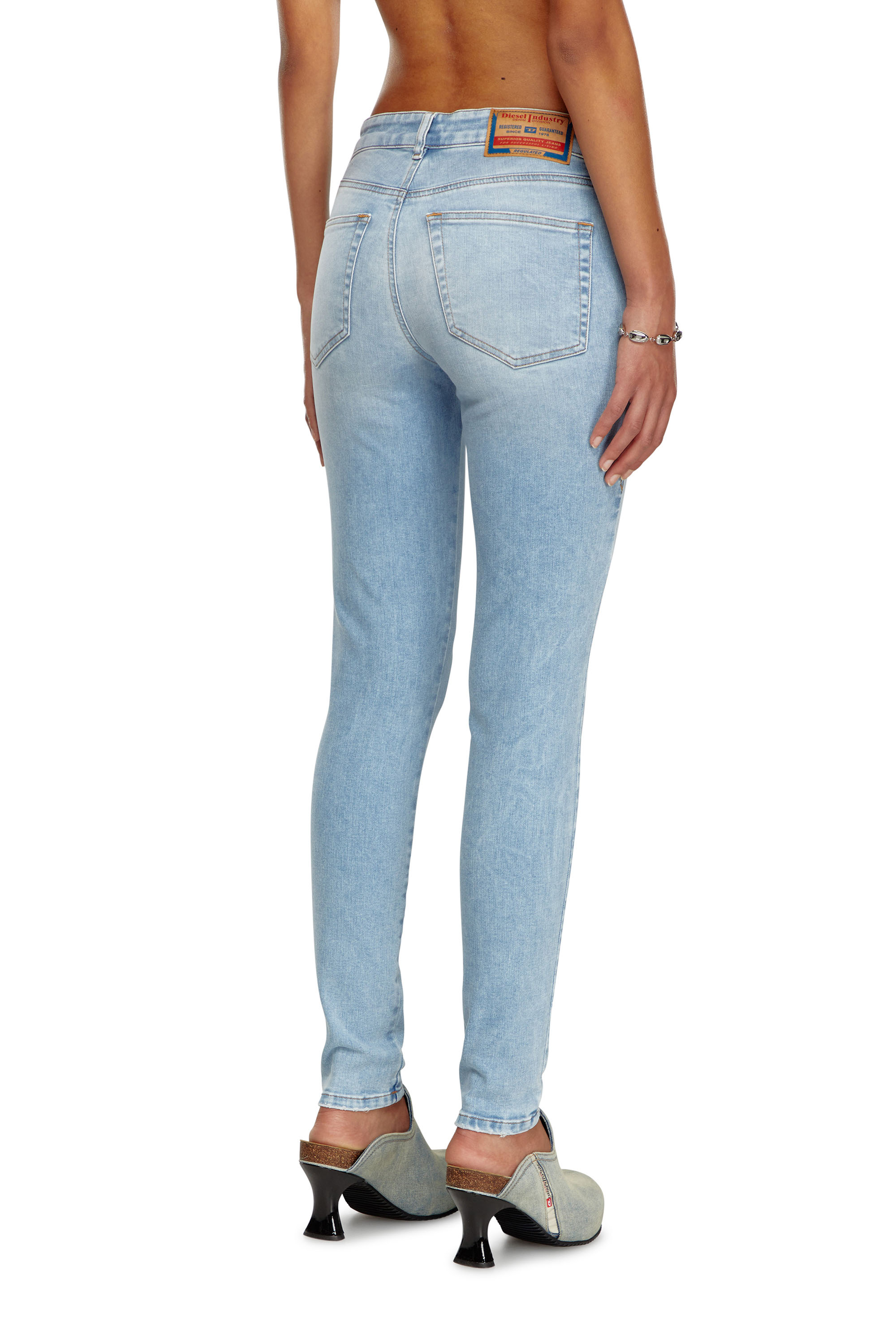 Diesel - Donna Super skinny Jeans 2017 Slandy 09J13, Blu Chiaro - Image 3