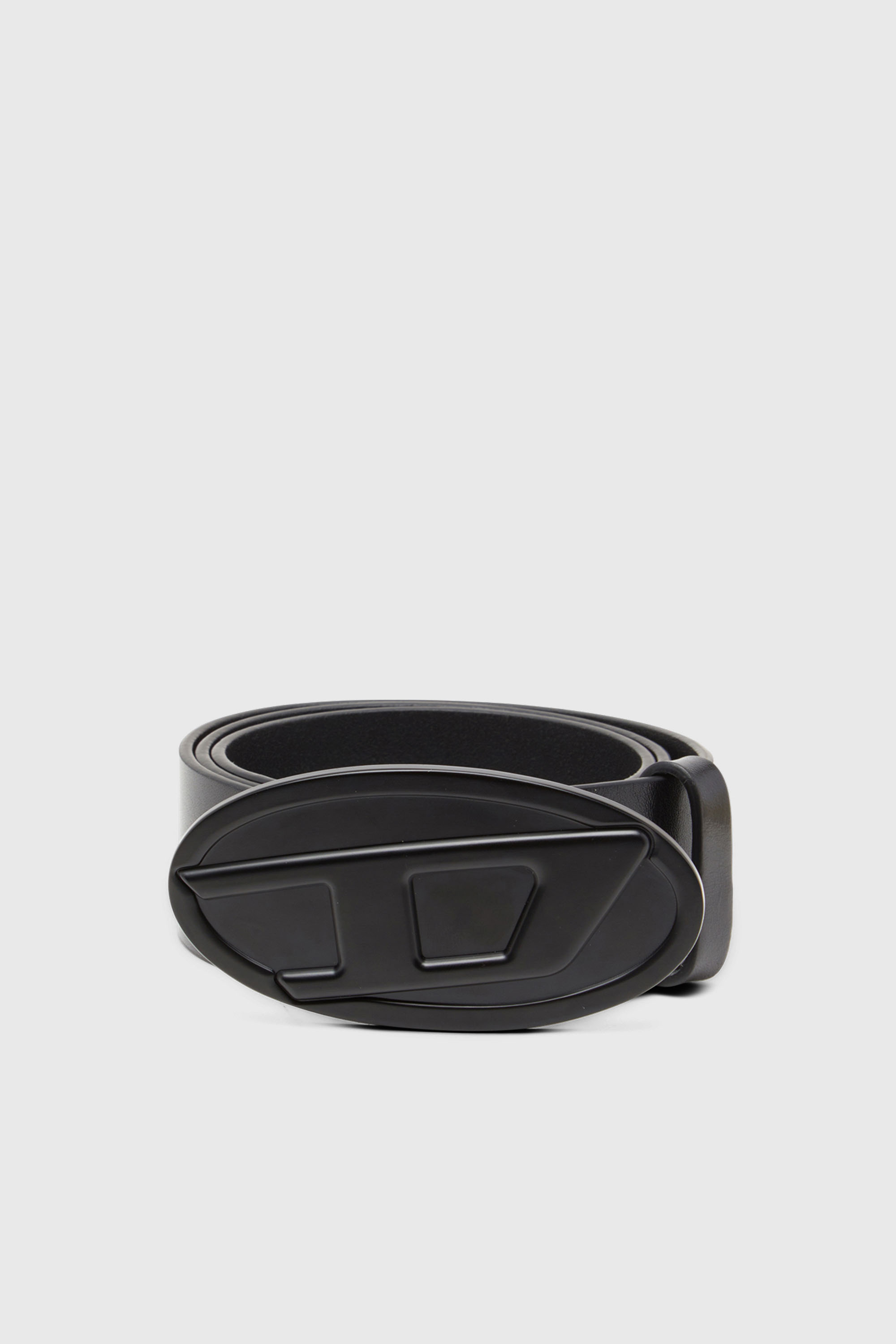 Diesel - B-1DR 2.0, Ceinture 4 cm en cuir avec plaque Oval D Femme in Noir - 1