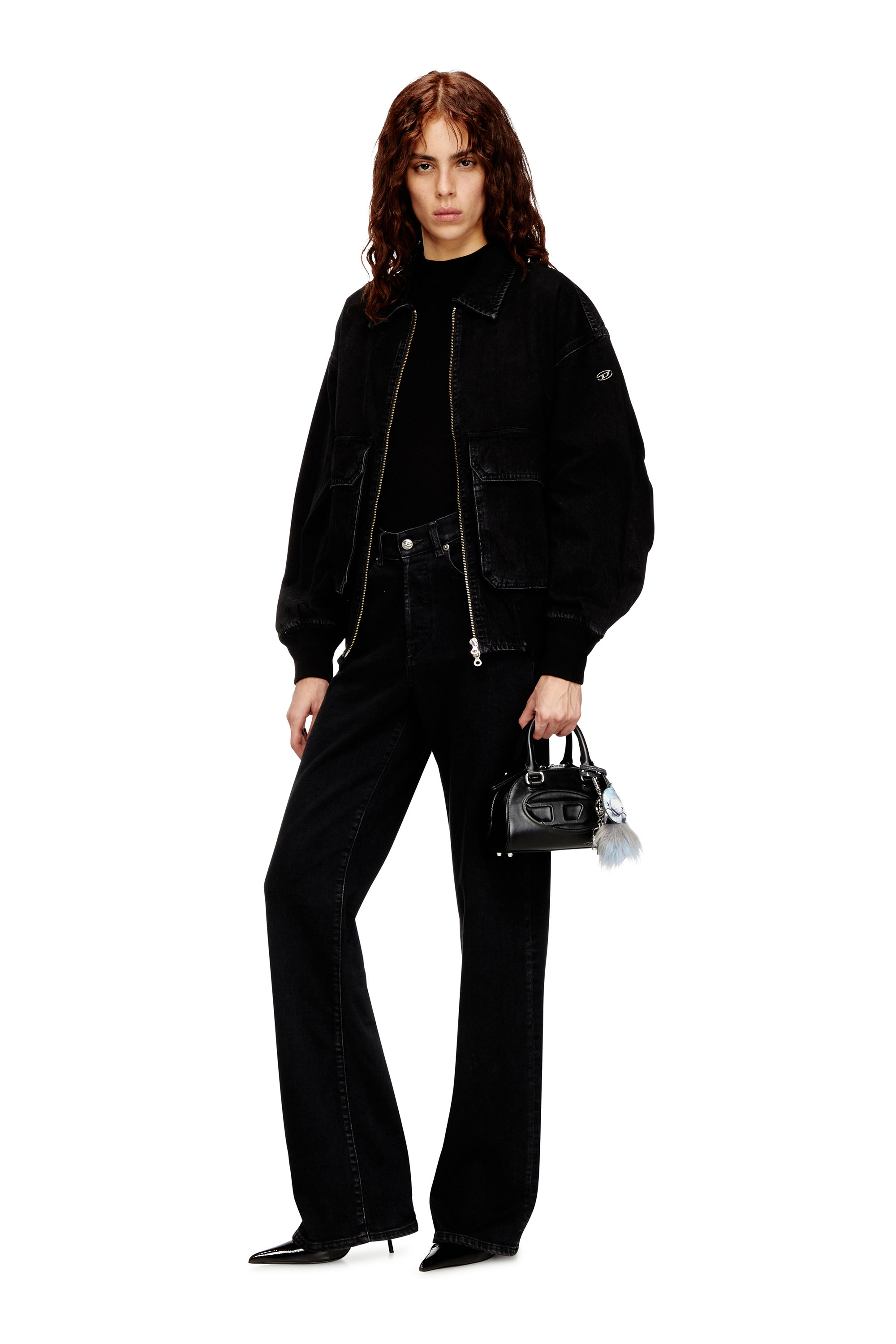 Diesel - D-KURZ, Unisex Jacke aus DNA-Denim in Schwarz - 4