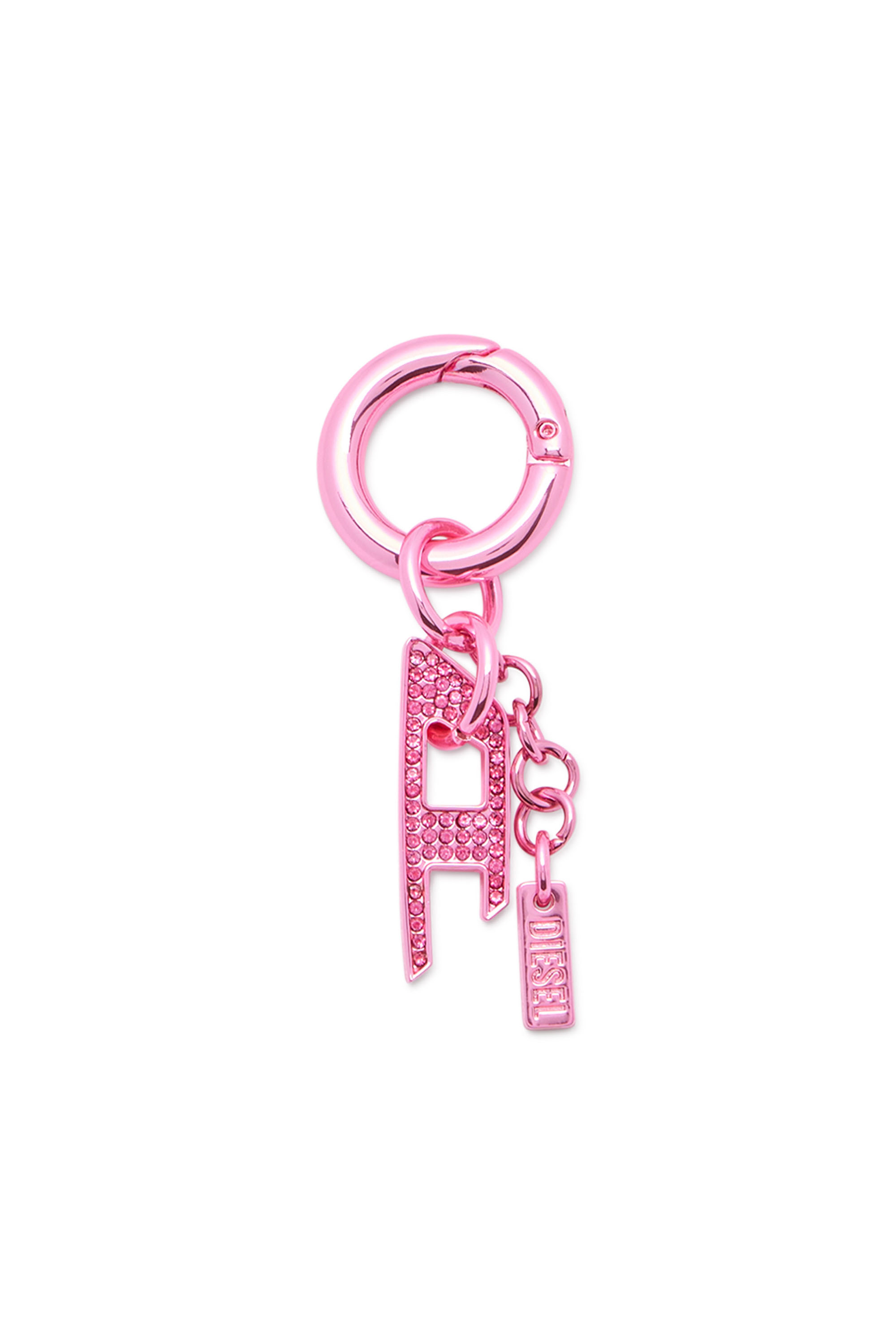 Diesel - CHARM-D, Charm in metallo con charm D di strass Unisex in Rosa - 1
