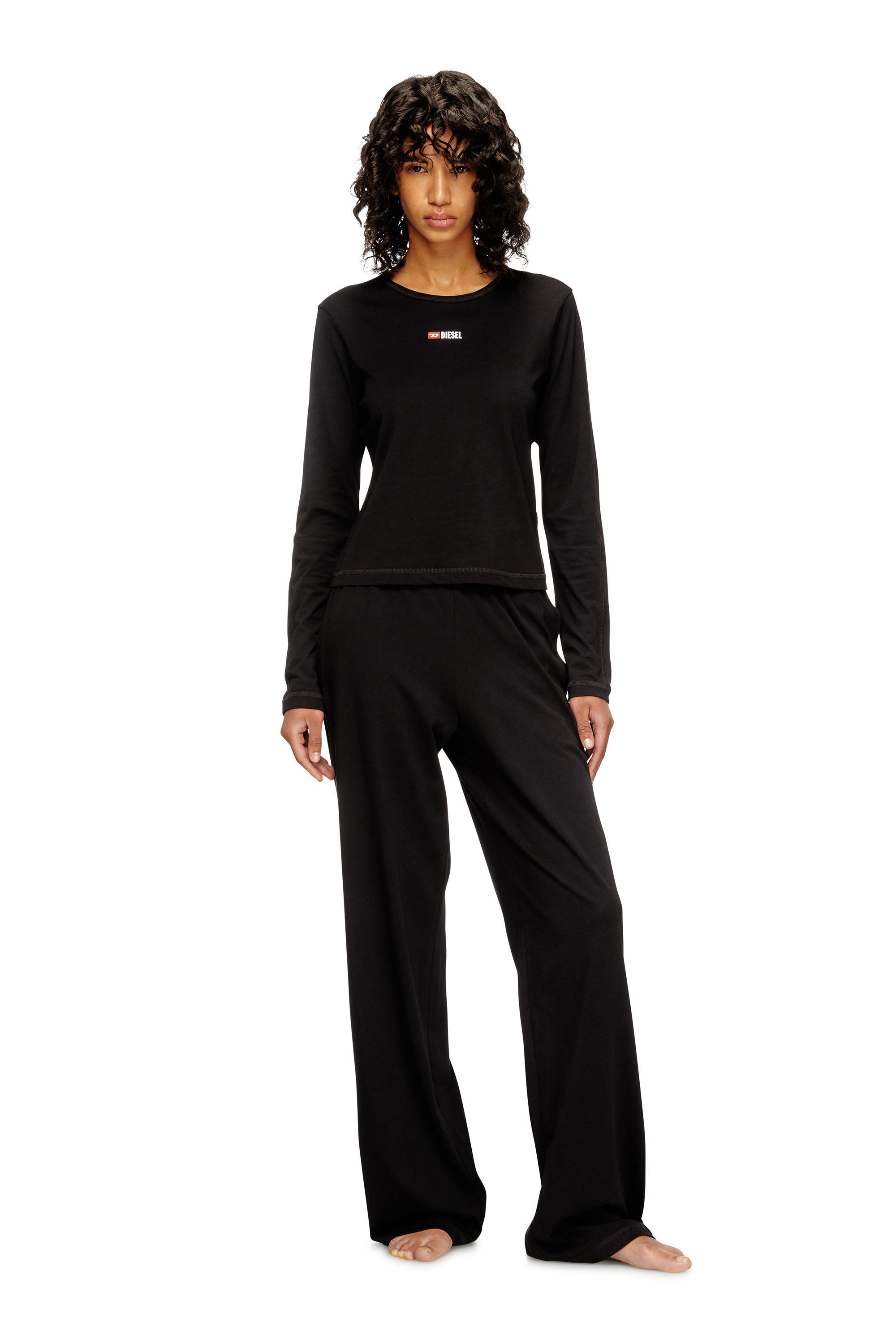 Diesel - SET-GILDA-D-CORE, Damen Pyjamas aus Stretch-Baumwolle in Schwarz - 1