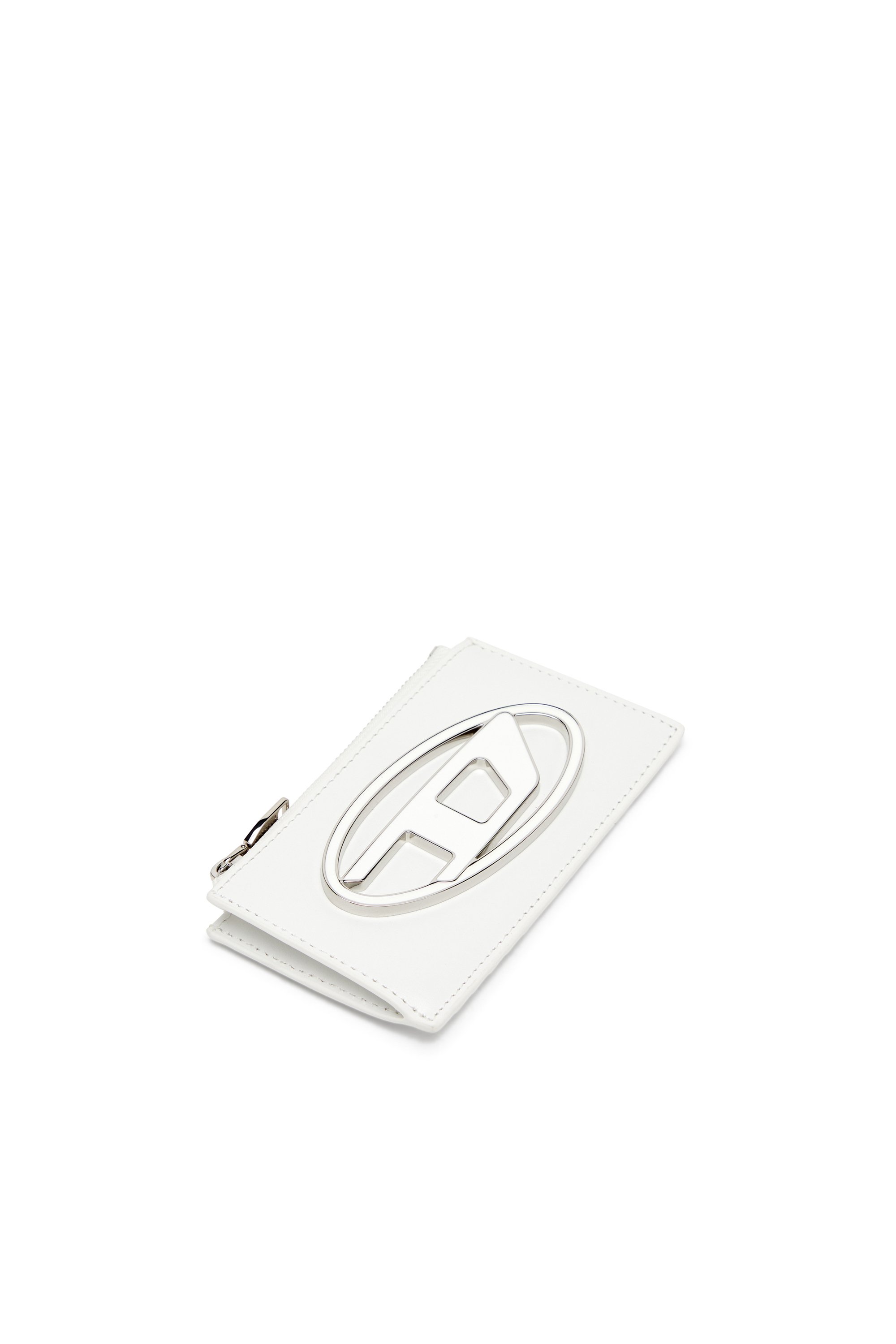 Diesel - 1DR CARD HOLDER III, Porte-cartes plat en cuir nappa Femme in Blanc - 4