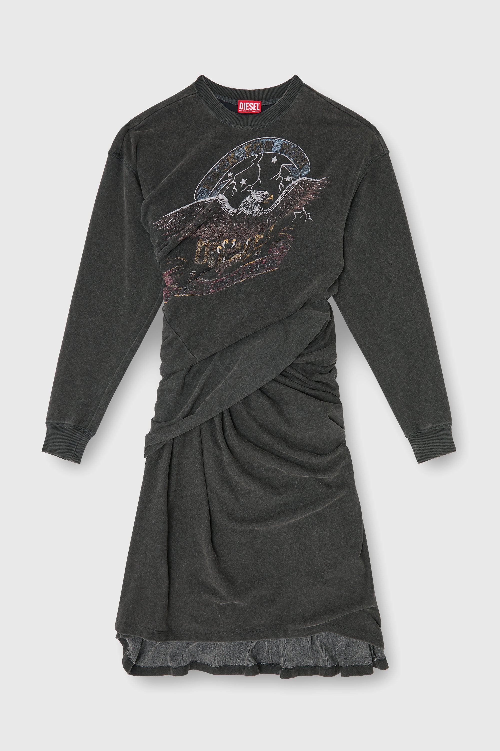 Diesel - D-NENCY, Abito in felpa con grafiche concerto Donna in Nero - 1