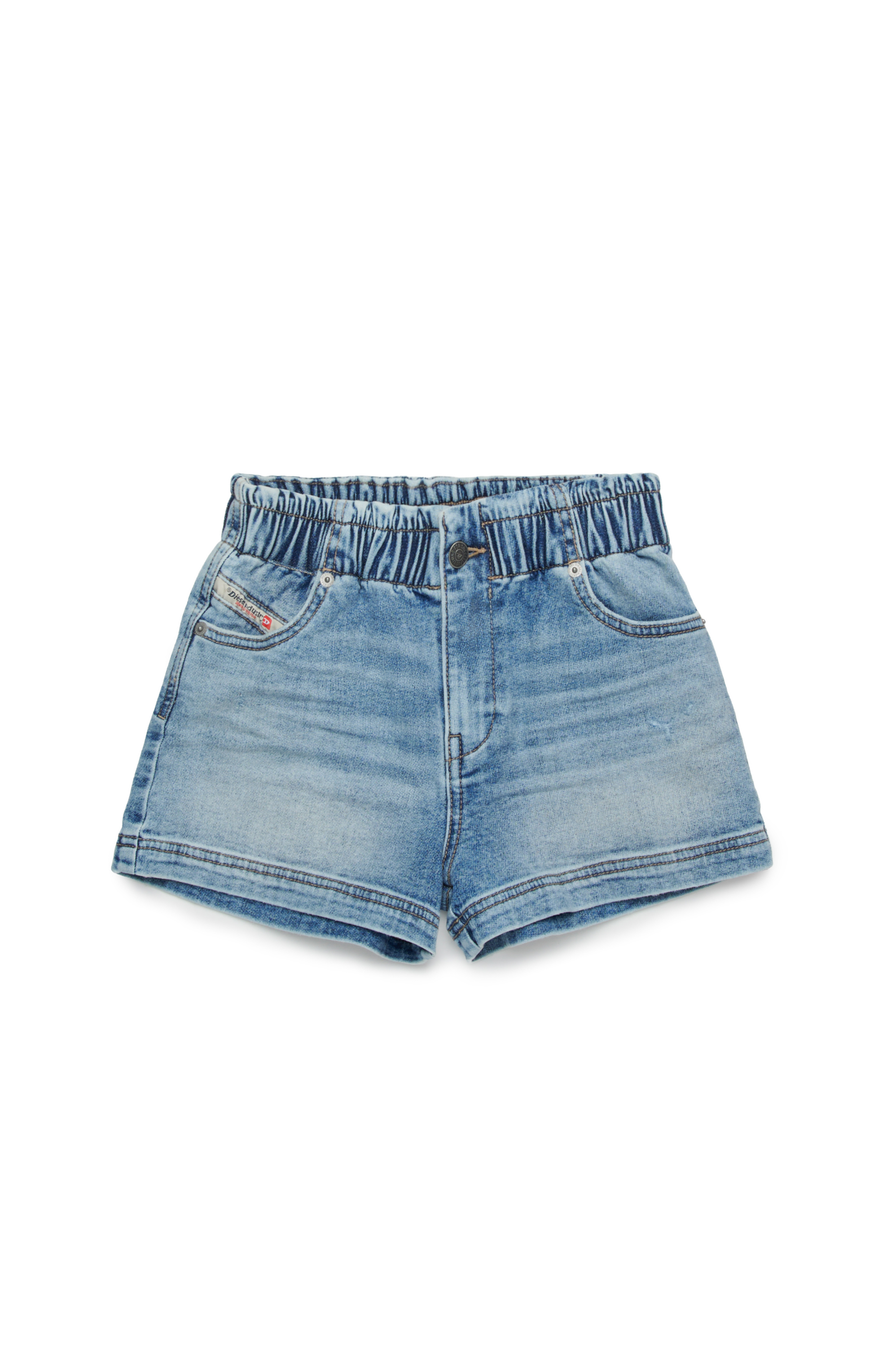 Diesel - PAMLIX JJJ, Short en tissu JoggJeans effet vieilli Femme in Bleu - 1