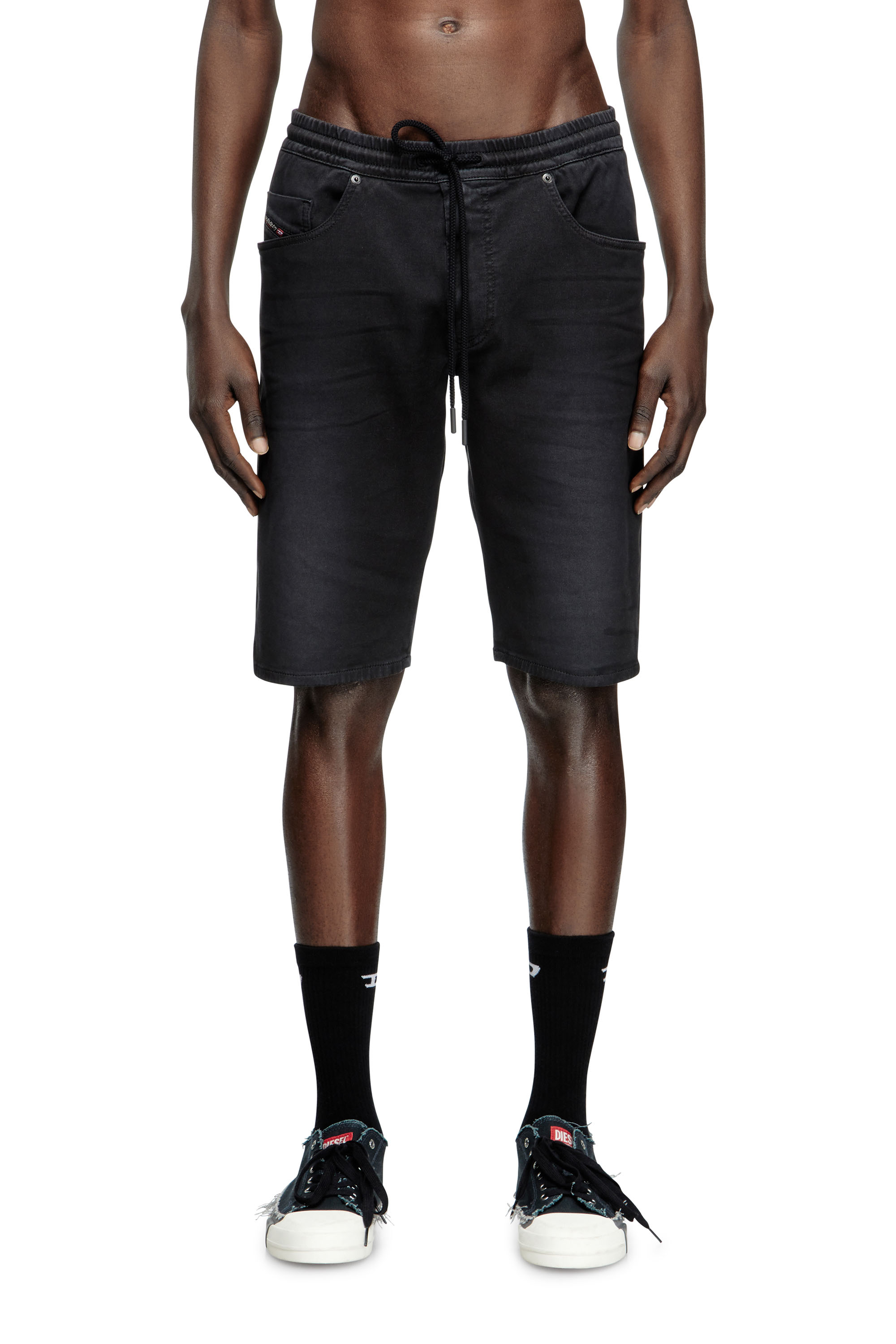 Diesel - 2033 D-KROOLEY-SHORT JOGG, Short chino en JoggJeans Homme in Noir - 1