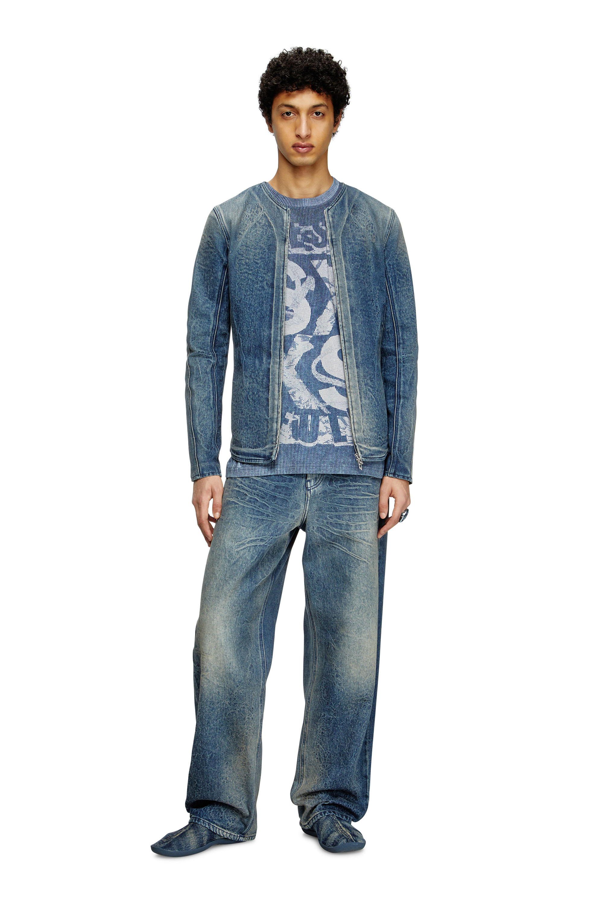 Diesel - T-NORM-R3, T-shirt con stampa a coste Uomo in Blu - 2