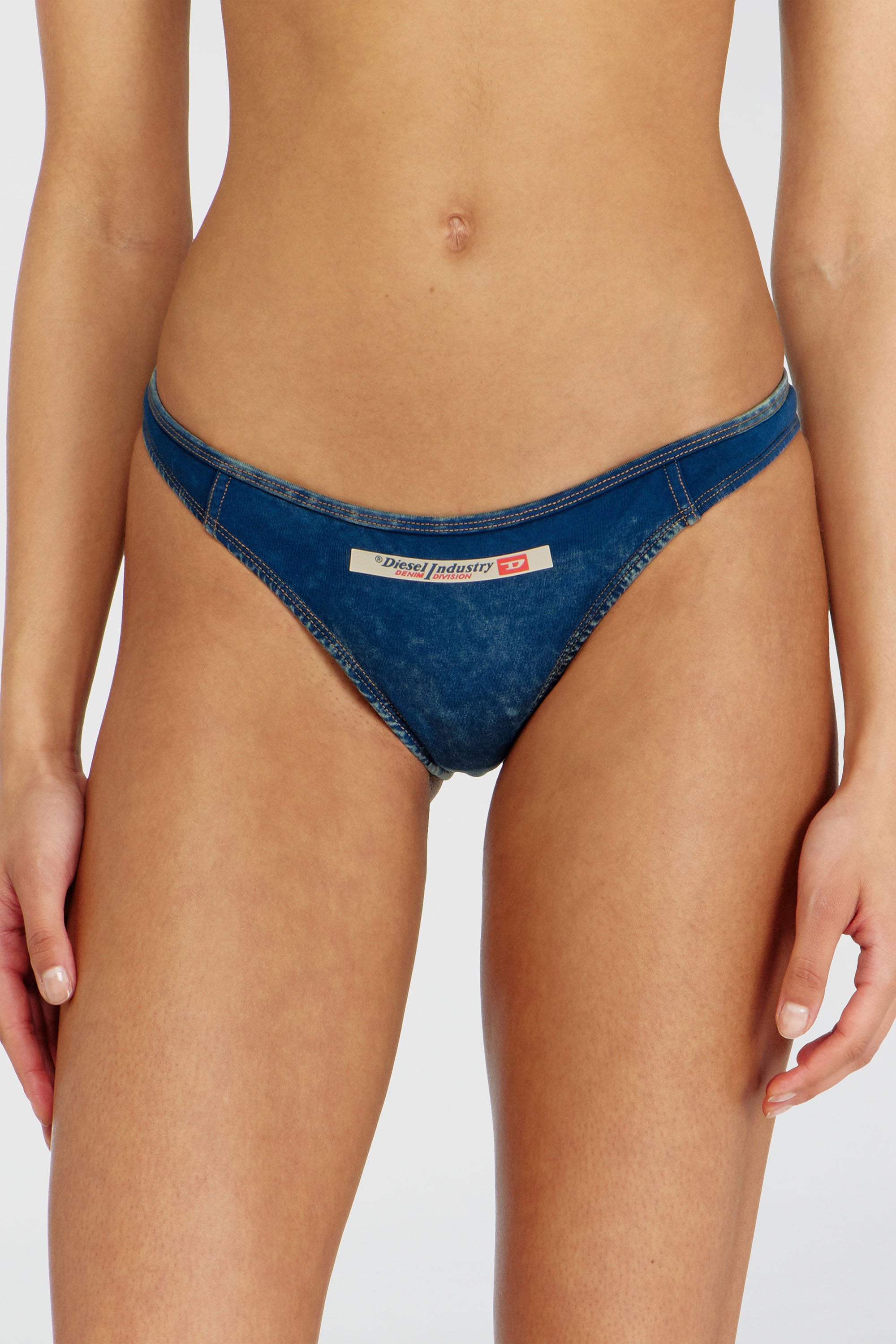 Diesel - AILEEN-DNM, Damen Brazilian-Slips aus Baumwolle mit Denim-Effekt in Blau - 2