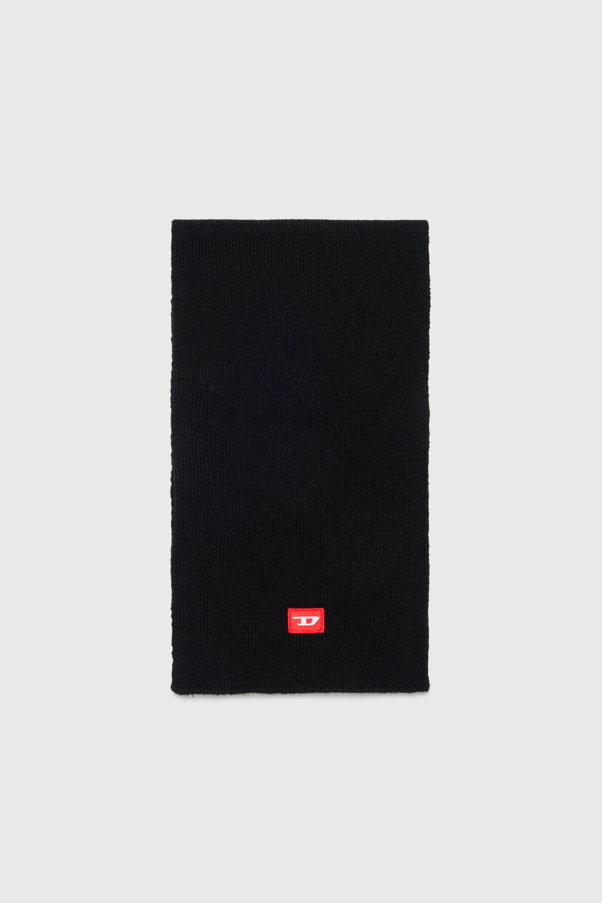 Diesel - RLOT, &Eacute;charpe en m&eacute;lange de laine avec patch logo D Mixte in Noir - 1