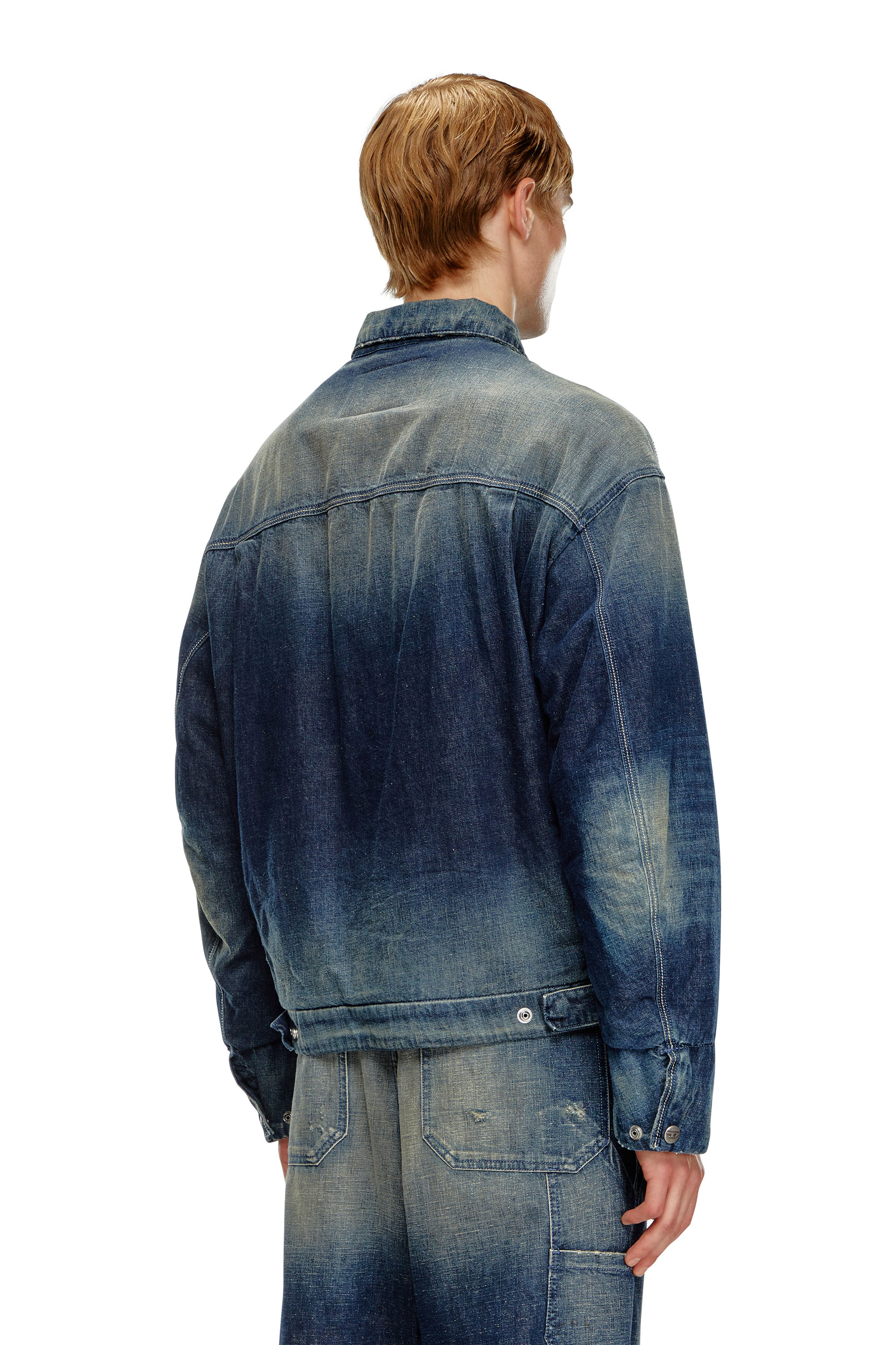 Diesel - D-STACK, Uomo Padded jacket in utility-style denim in Blu - Image 4