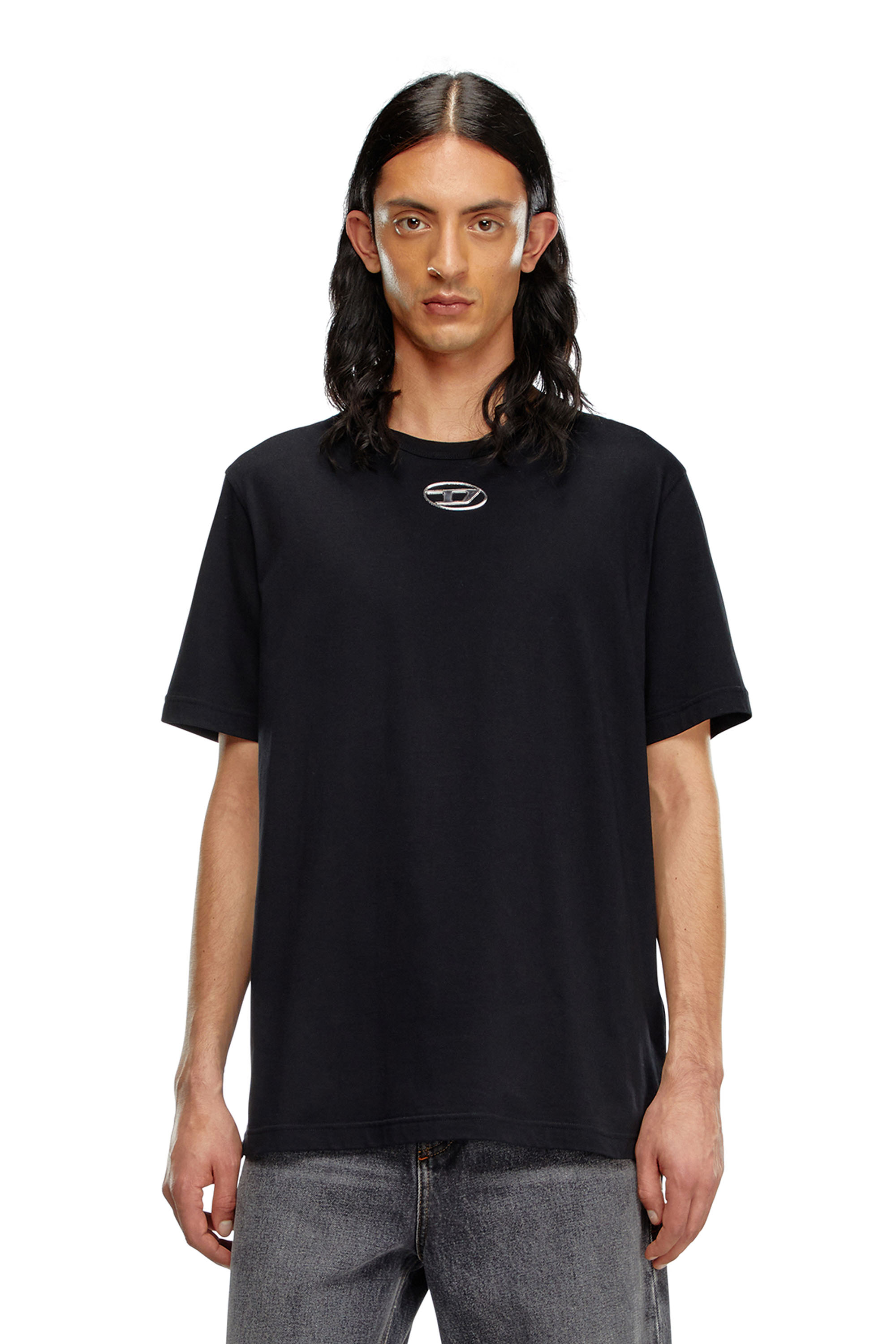 Diesel - T-JUST-OD, Homme T-shirt avec logo moulé par injection in Noir - Image 1