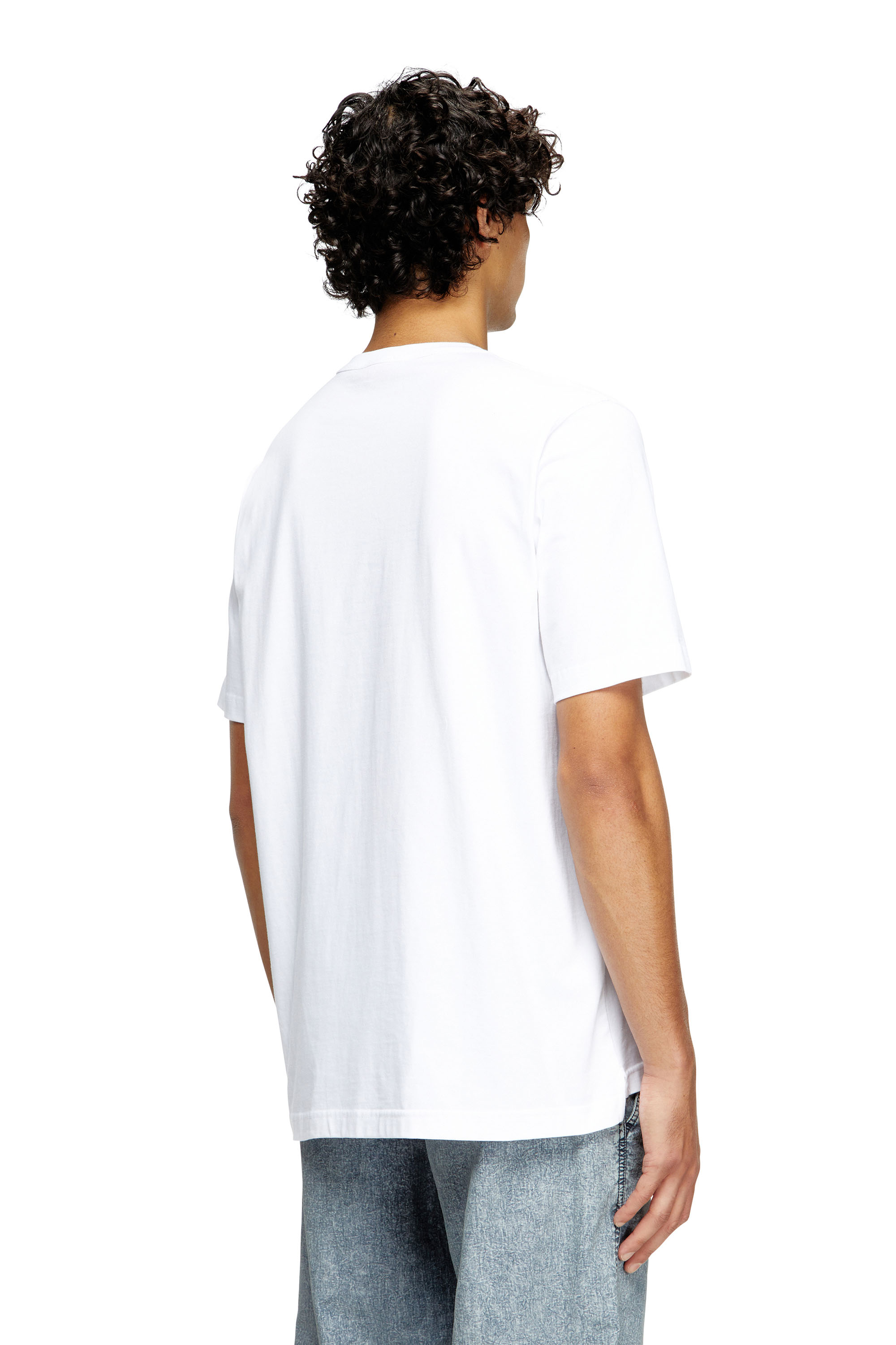 Diesel - T-JUST-OD, T-shirt avec logo moulé par injection Homme in Blanc - 4