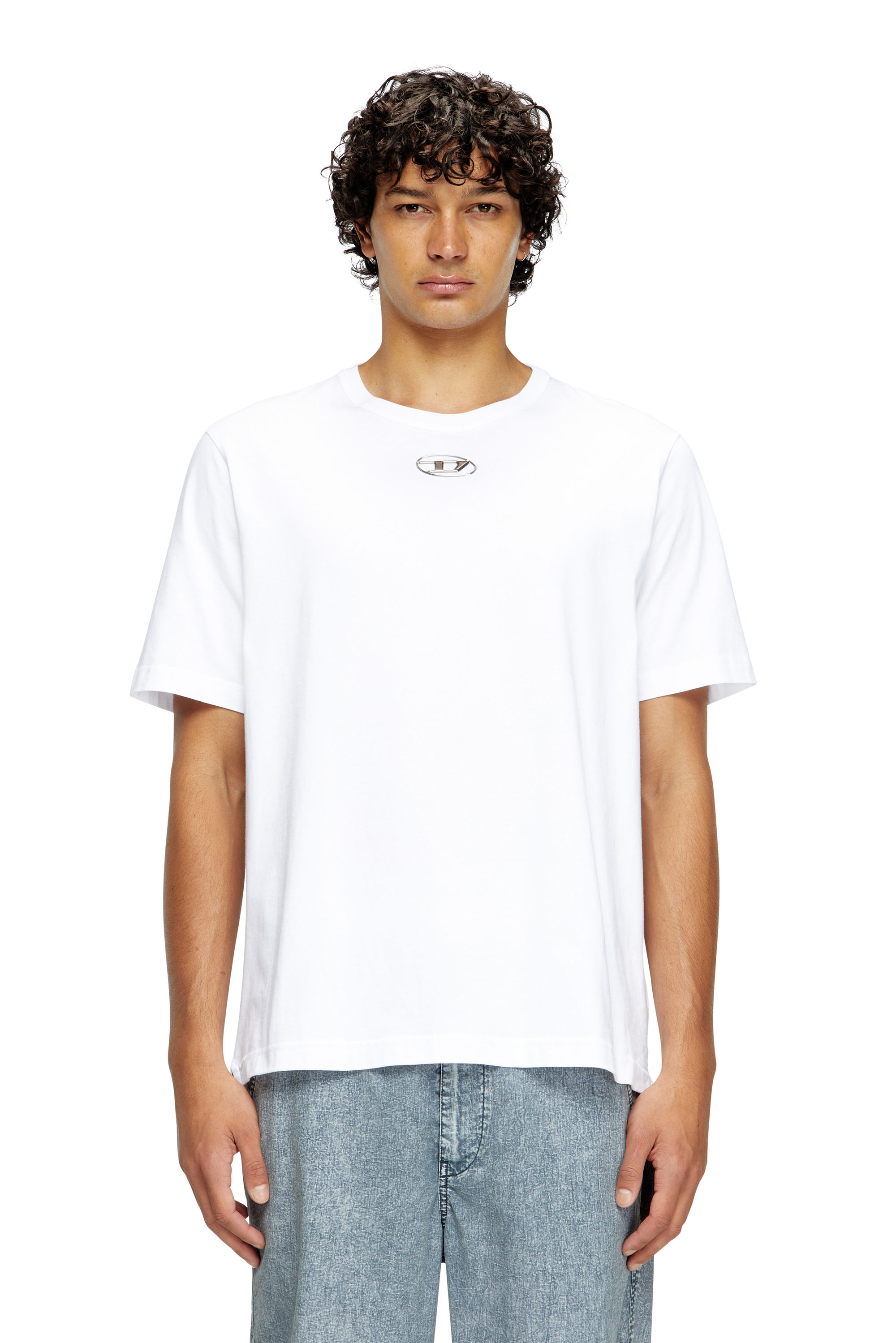 Diesel - T-JUST-OD, Herren T-Shirt mit Spritzguss-Logo in Weiß - 1