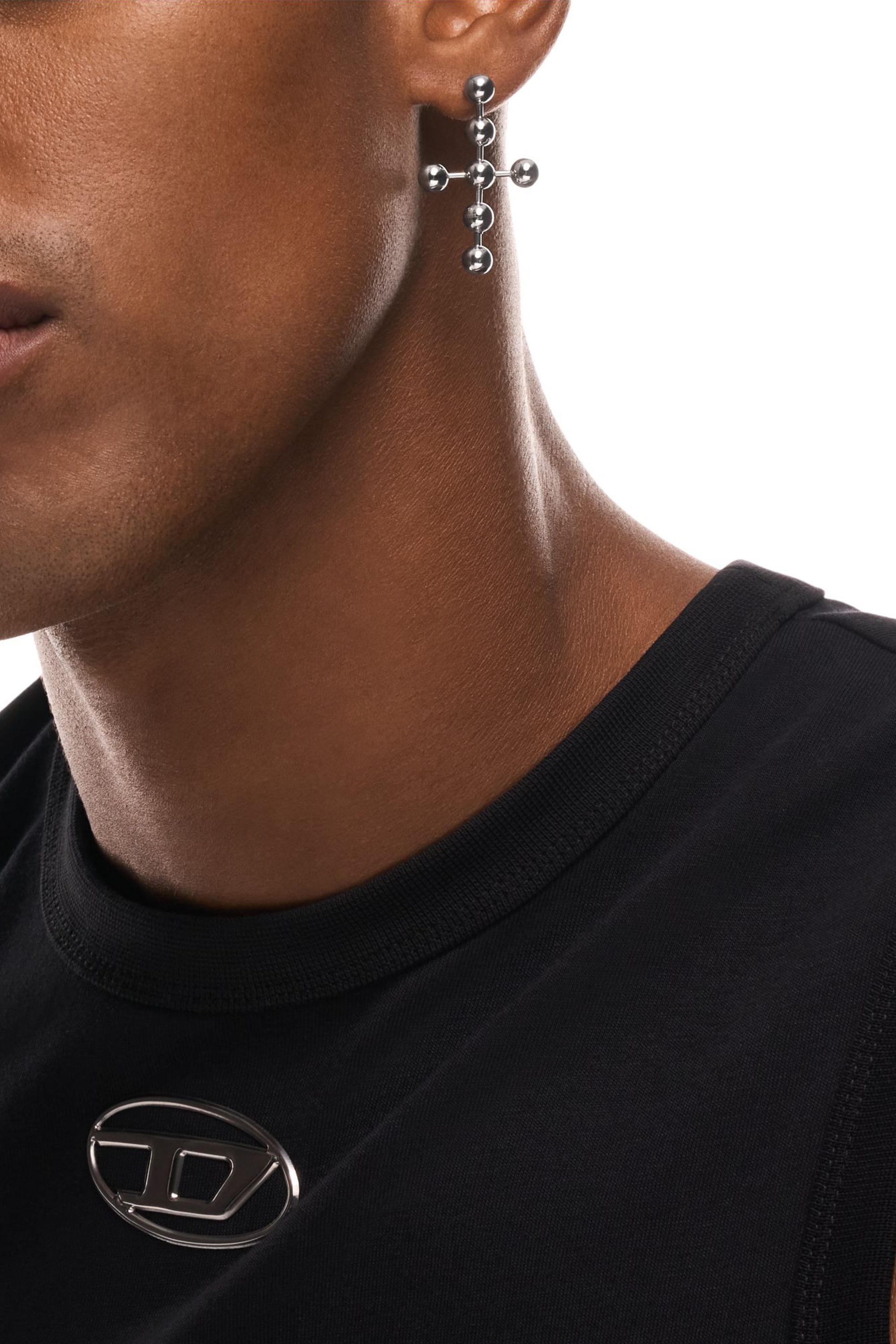 Diesel - DX167640 JEWELLERY, Orecchino pendente in acciaio inox Unisex in Argento - 4
