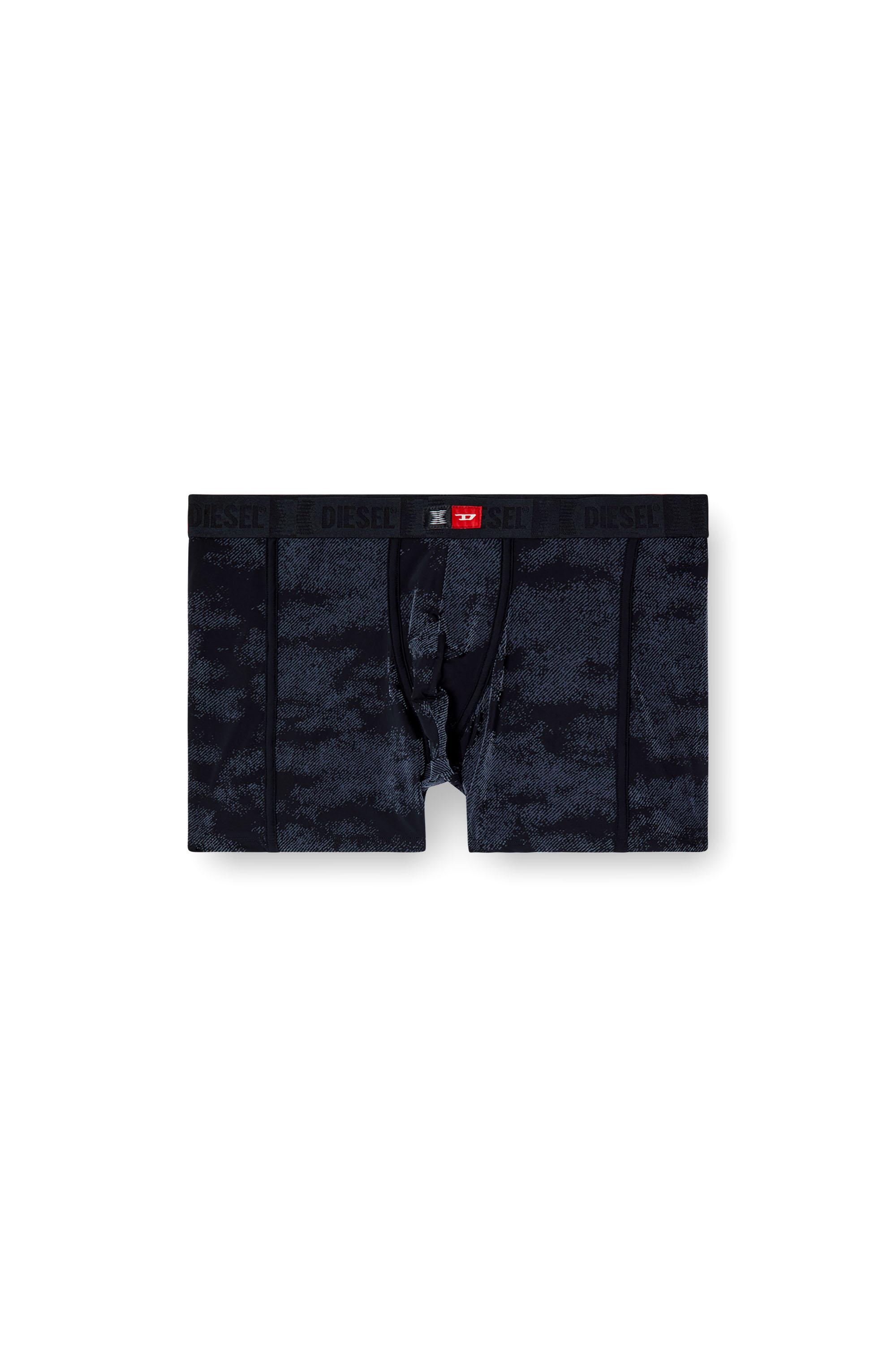 Diesel - FLOCKED-BOXER-BRIEFS, Boxer en microfibre floquée Homme in Noir - 4