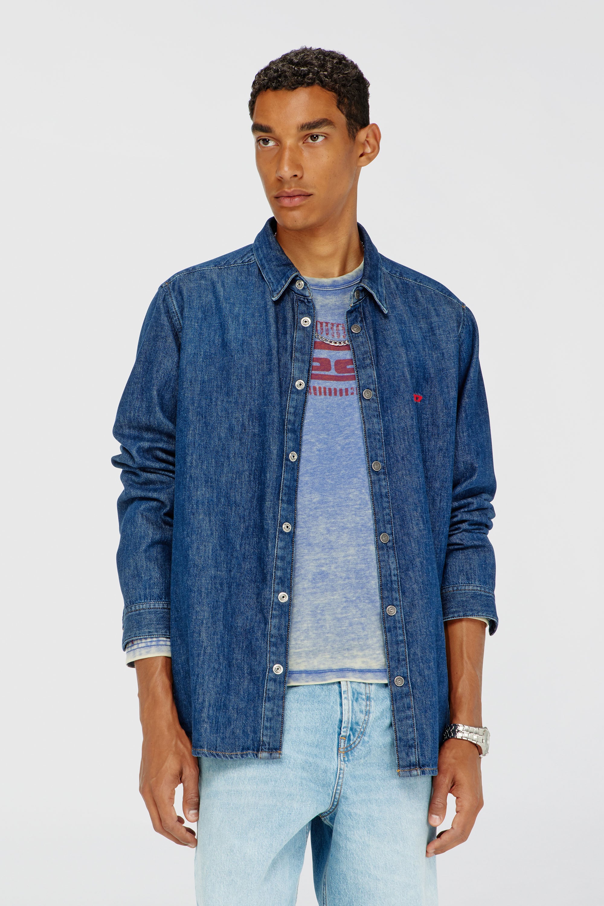 Diesel - D-SIMPLY, Camicia in denim Uomo in Blu - 1