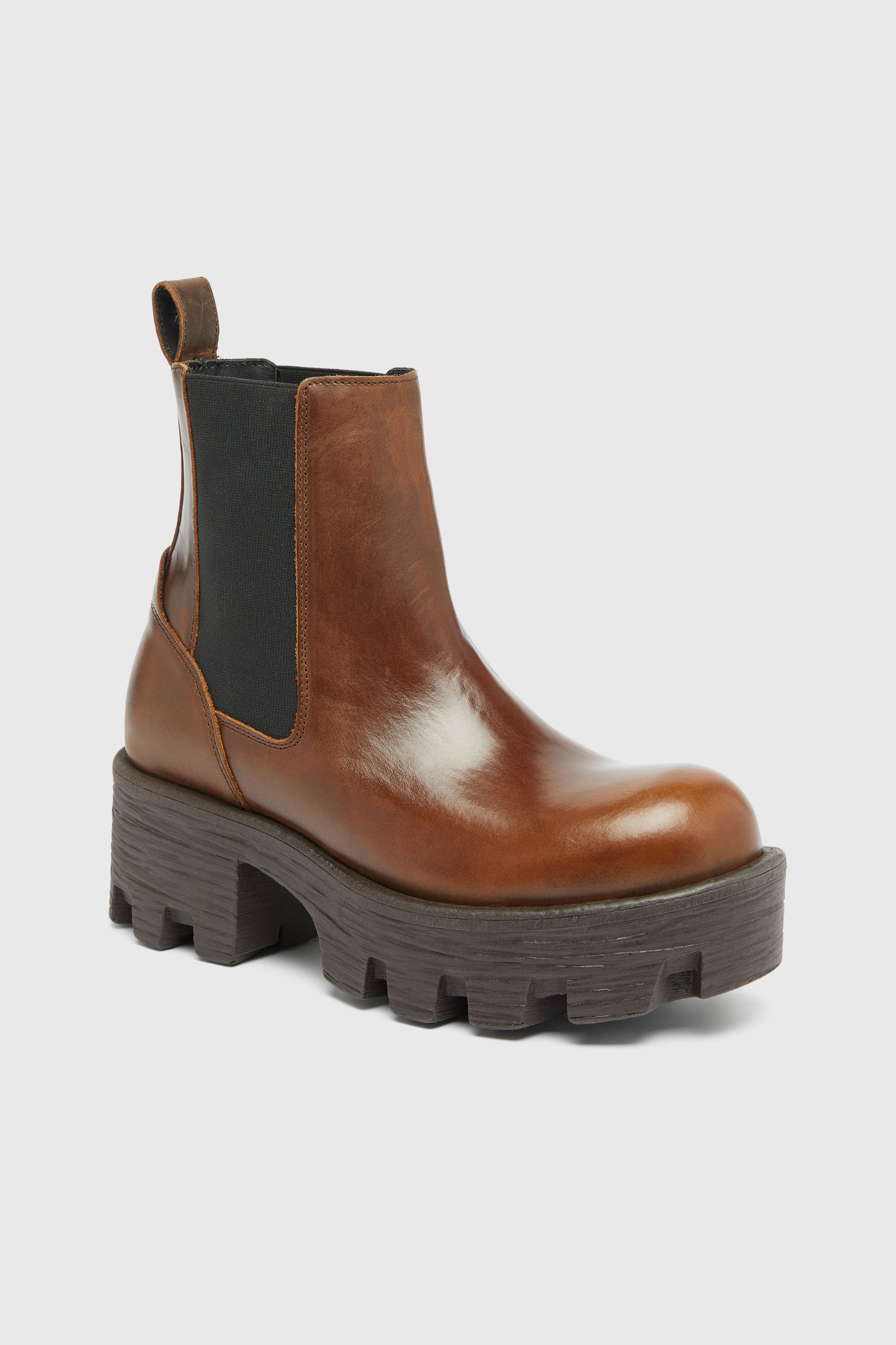 Diesel - D-HAMMER CHUNKY W, Damen D-Hammer-Chelsea Boots aus Leder in Braun - 6