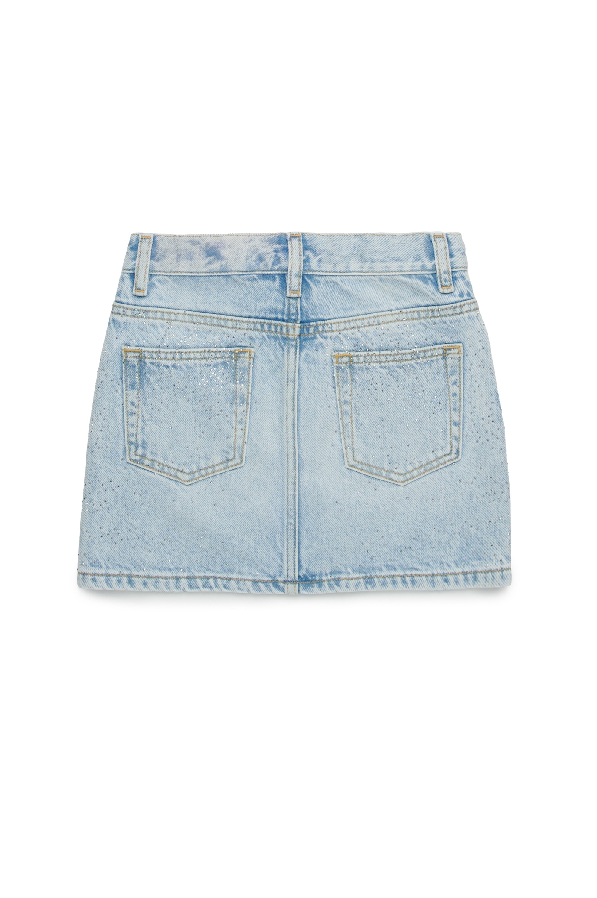 Diesel - GIANNA, Jupe courte en denim avec micro-pierres Femme in Bleu - 2