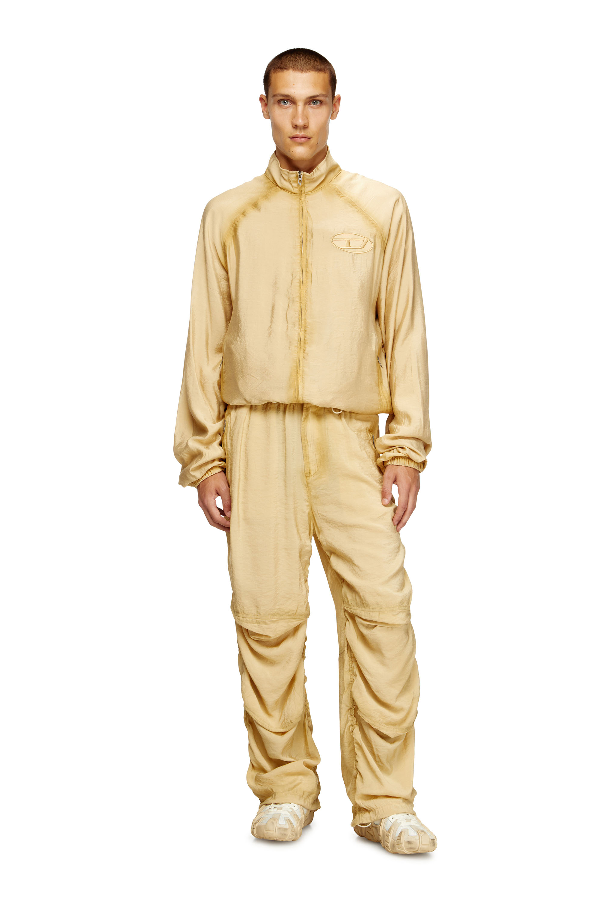 Diesel - P-DAILY, Herren Utility-Hose aus leichtem, knitterigem Stoff in Beige - 1