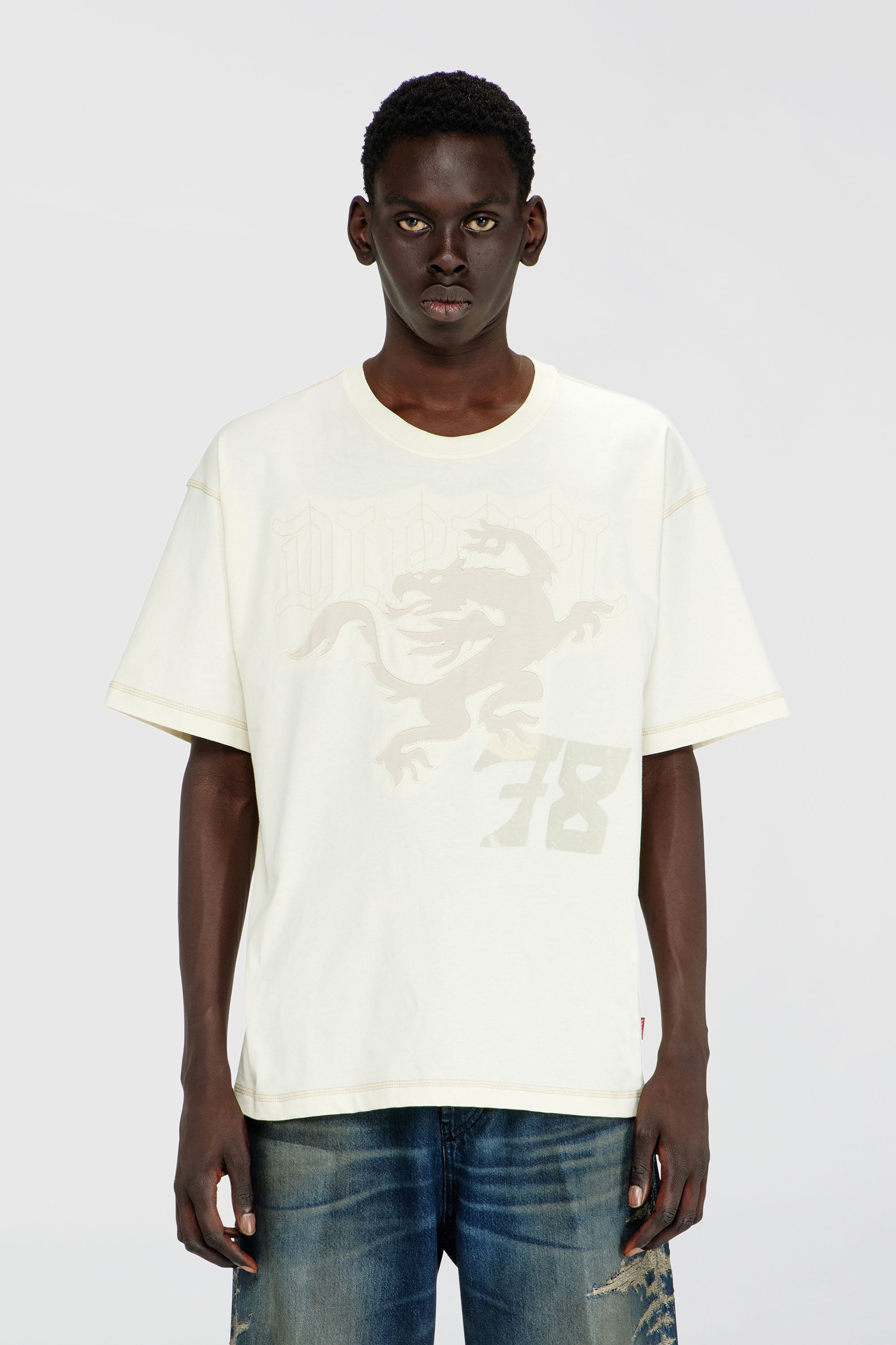 Diesel - T-BOXT-NOTCH, Herren Lockeres T-Shirt mit Prints und Stickereien in Wei&szlig; - 1