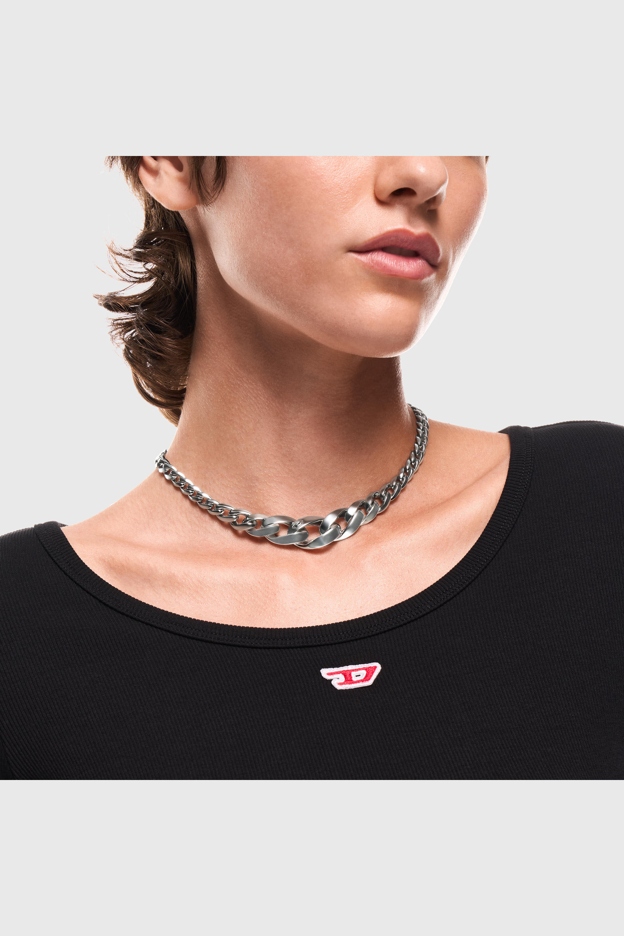 Diesel - DX1720040, Collana a catena in acciaio inox Unisex in Argento - 4