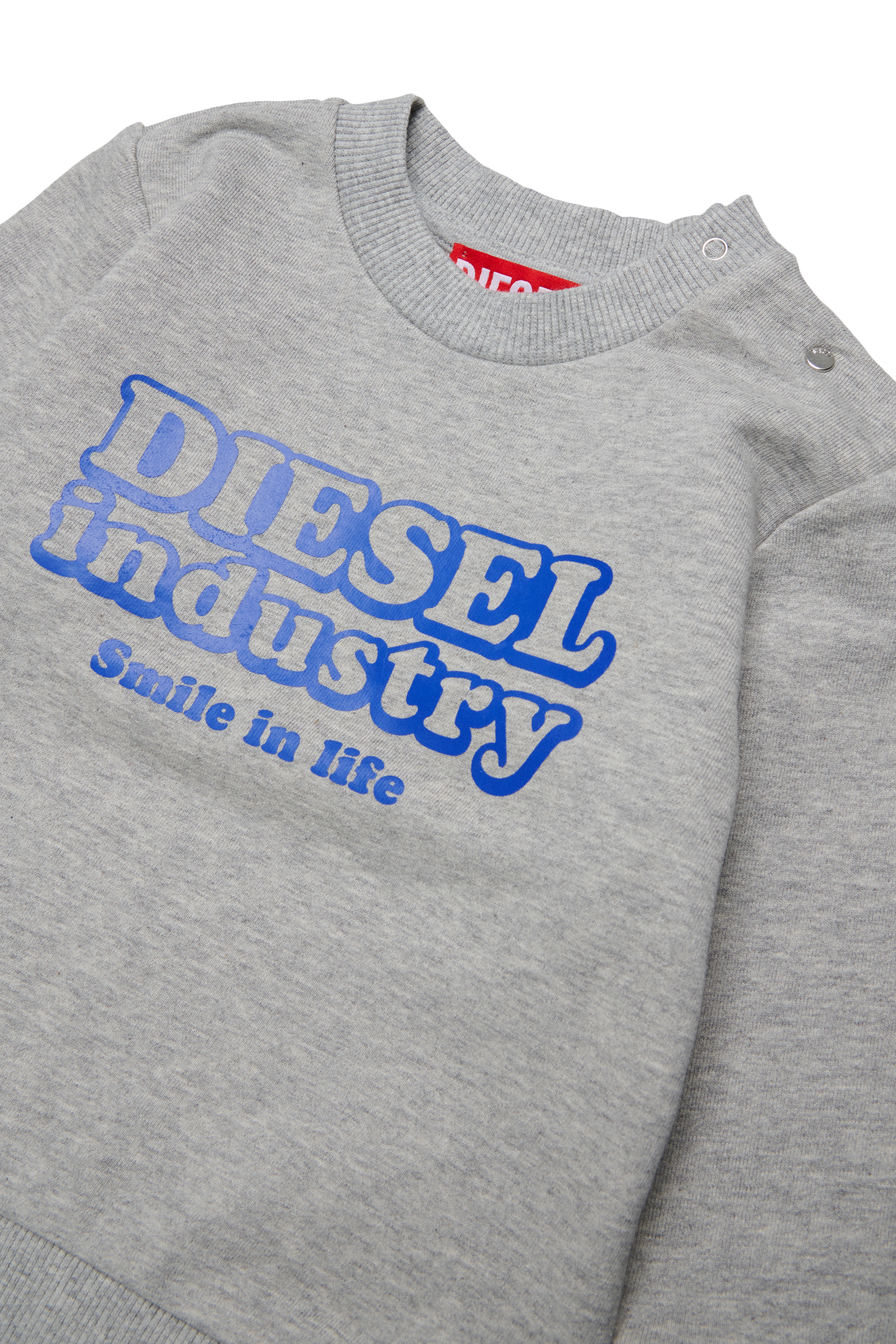 Diesel - SLODIMB, Sweatshirt en coton avec imprim&eacute; Diesel Industry Homme in Gris - 3
