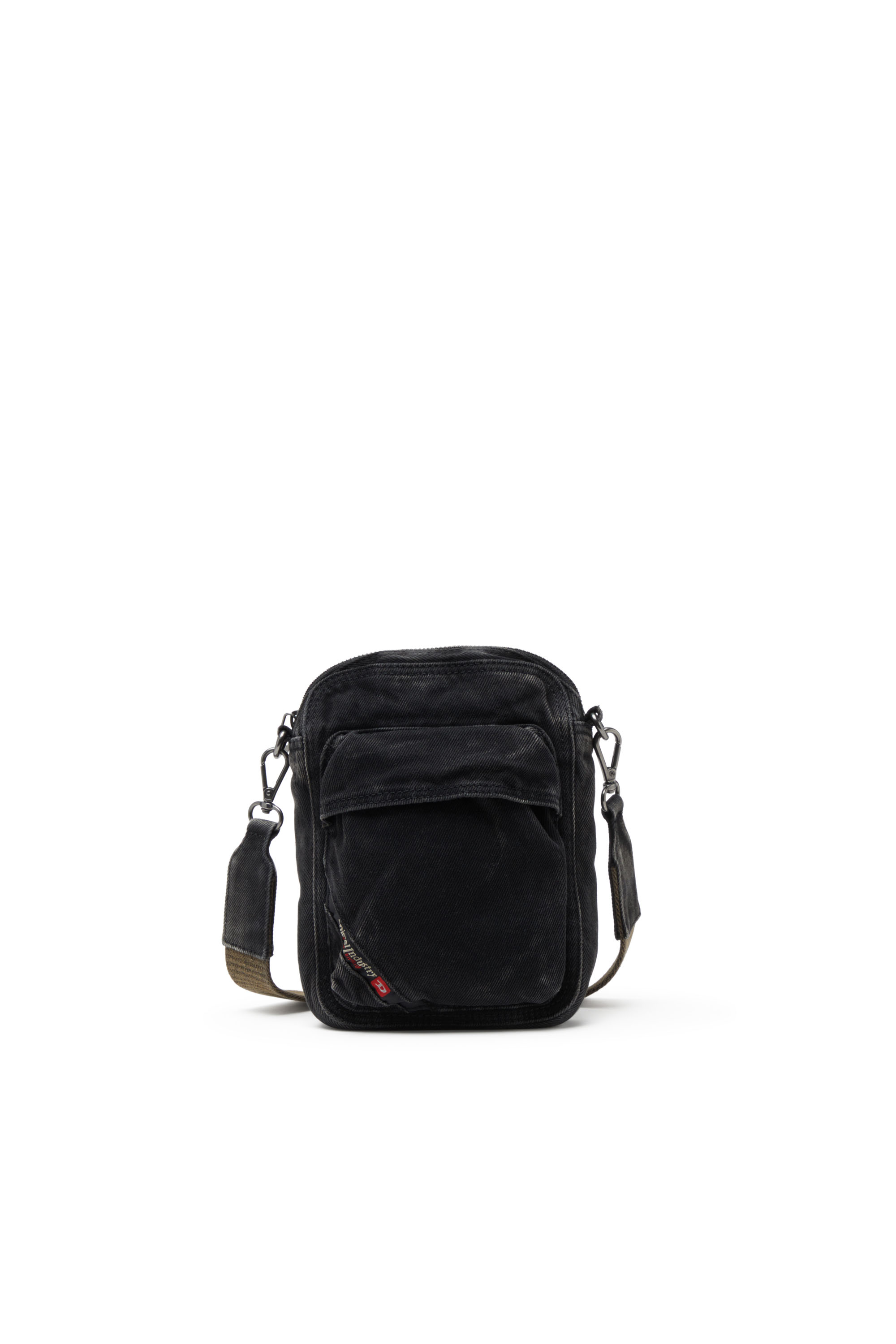 Diesel - MULTI-PKTS CROSSBODY X, Herren Multi-Pkts-Crossbody-Tasche aus gewaschenem-Denim in Schwarz - 1