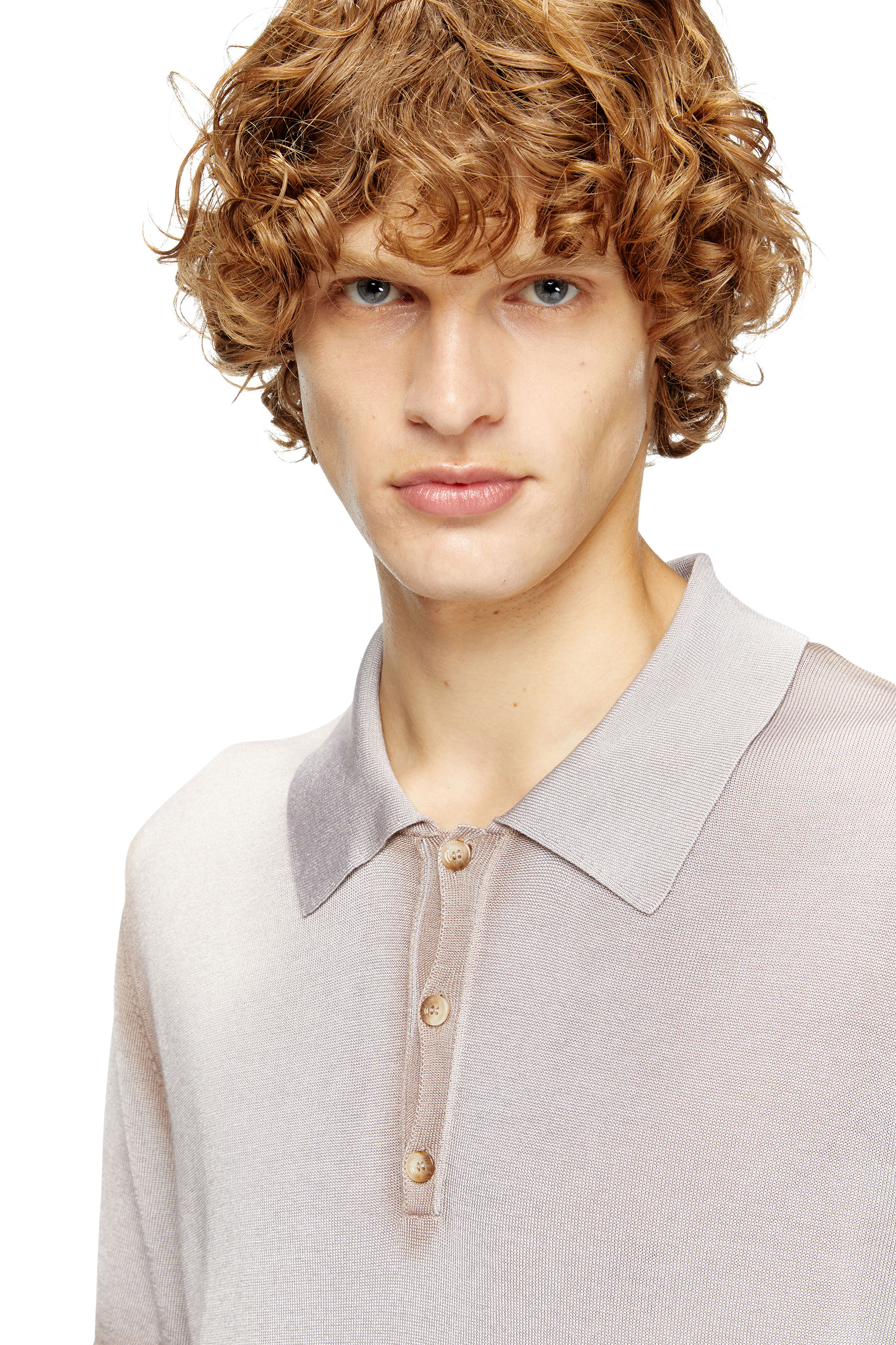 Diesel - K-VIRTO, Polo en maille dégradé Homme in Beige - 4