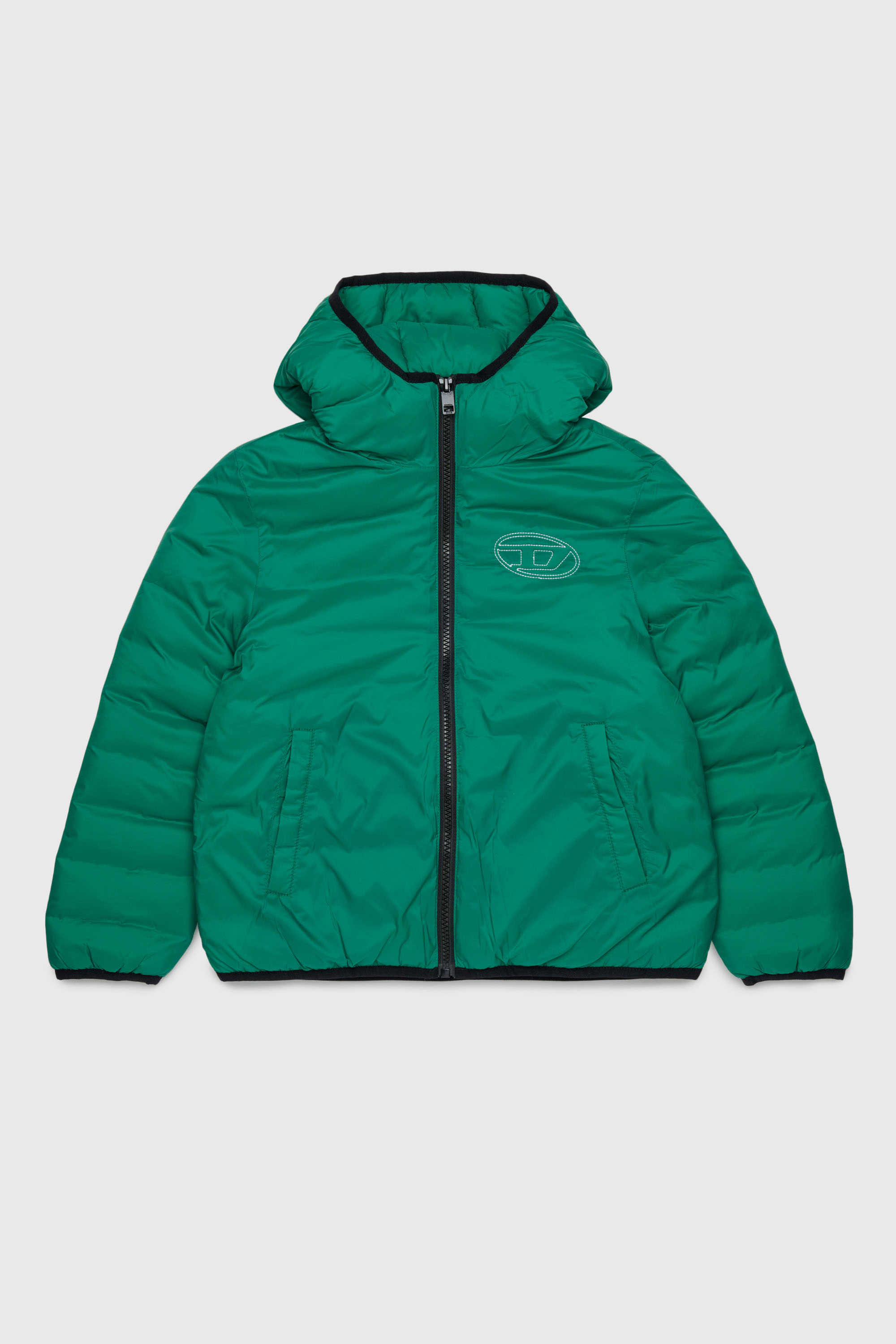 Diesel - JOSIPLS, Unisex Kapuzjacke aus wattiertem Nylon in Gr&uuml;n - 1