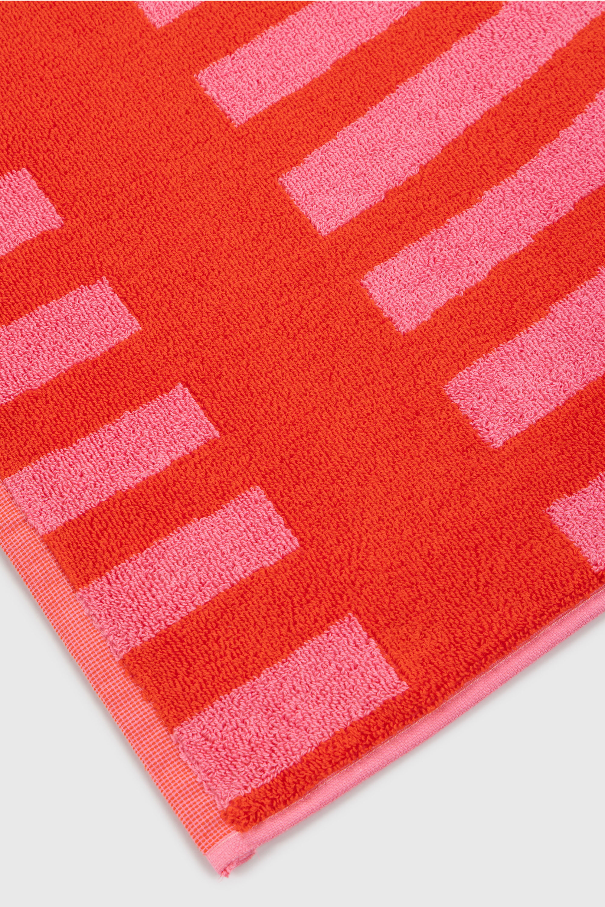 Diesel - 1018163  STRIPES PINK/RED TOWEL, Telo in spugna 100x180 cm Unisex in Rosso - 2