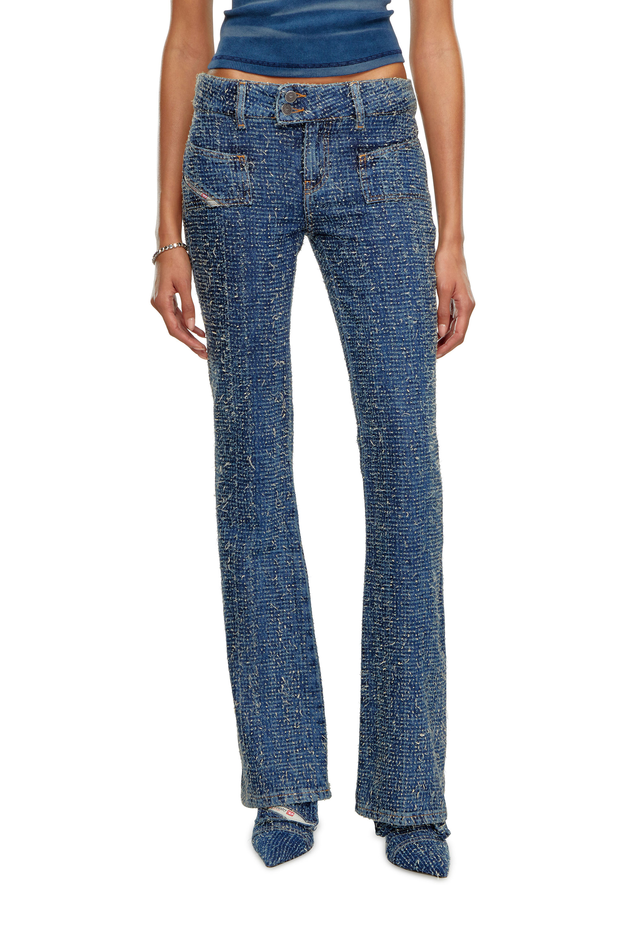 Diesel - Bootcut Jeans D-Ebush 0PGAH Donna, Blu medio - Image 3