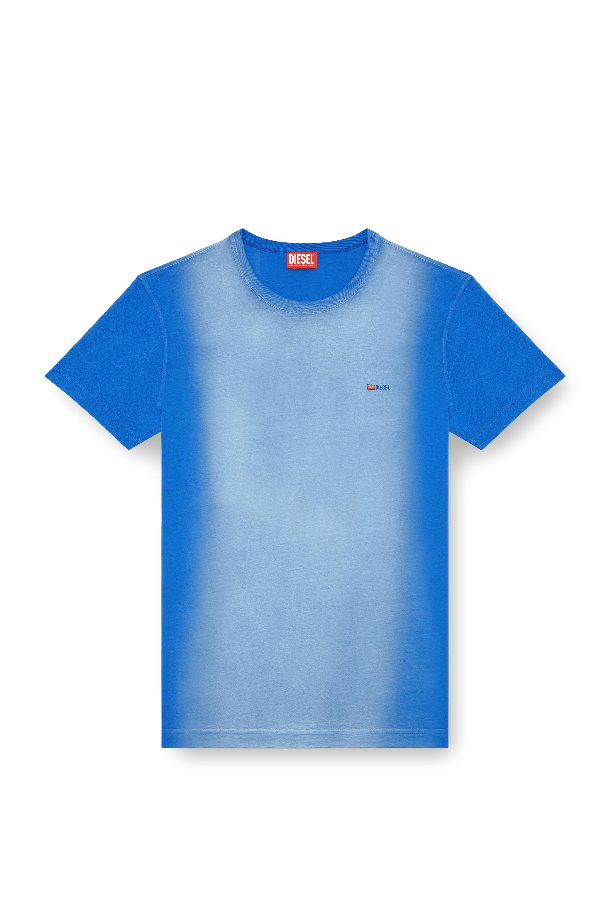 Diesel - T-ADJUST-Q2, Uomo T-shirt in jersey di cotone effetto spray in Blu - Image 3