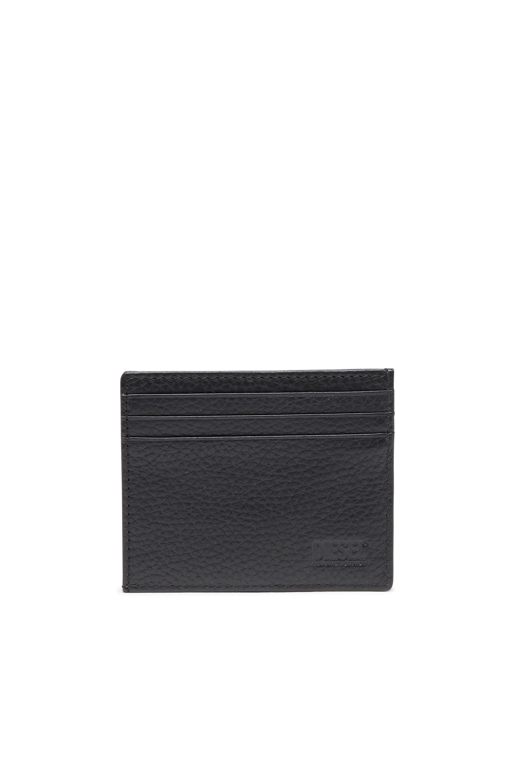 Diesel - CARD CASE, Herren Kartenetui aus genarbtem Leder in Schwarz - Image 3