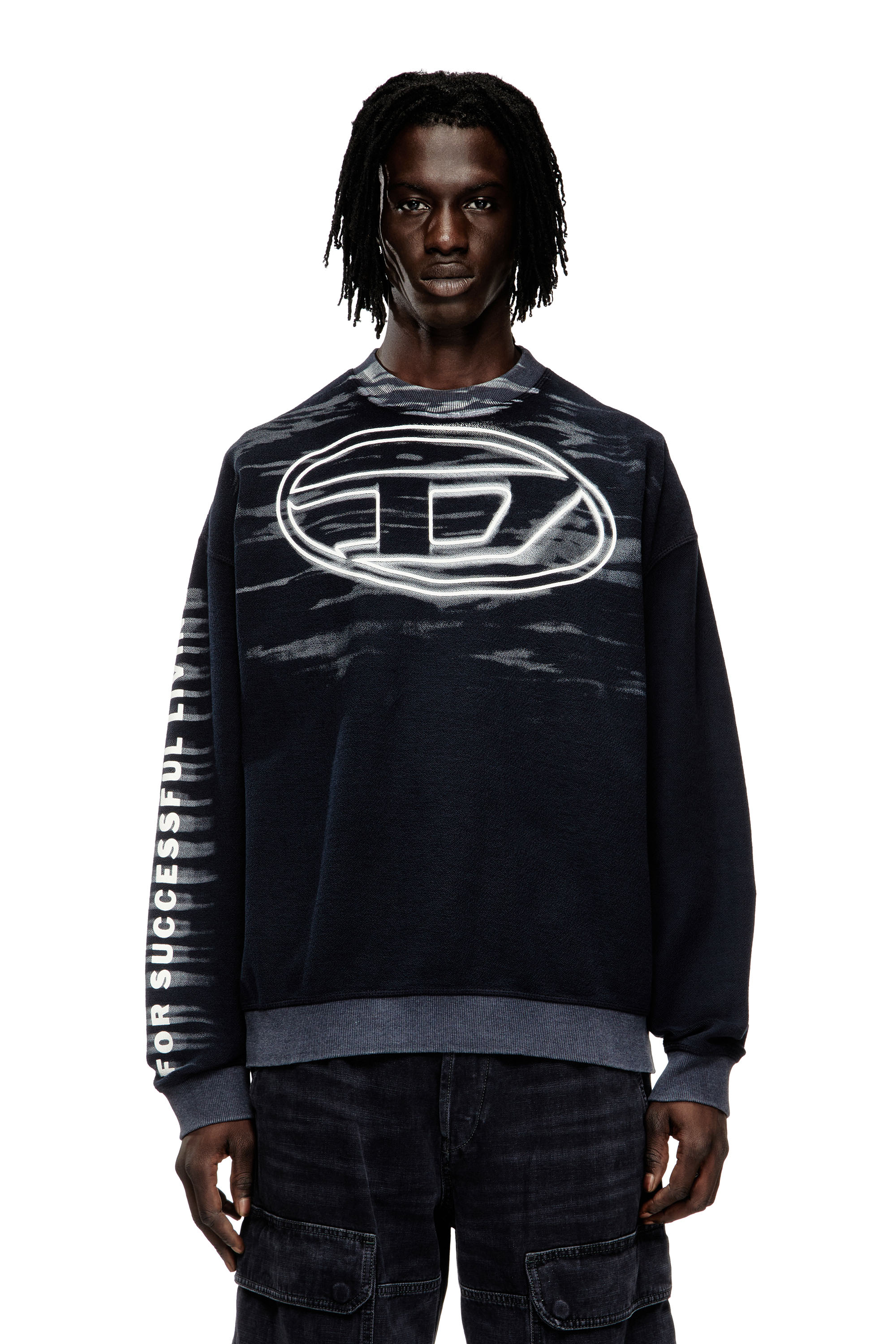 Diesel - S-BOXT-T1, Herren Baumwoll-Sweatshirt mit Oval-D-Druck in Dunkelblau - 1