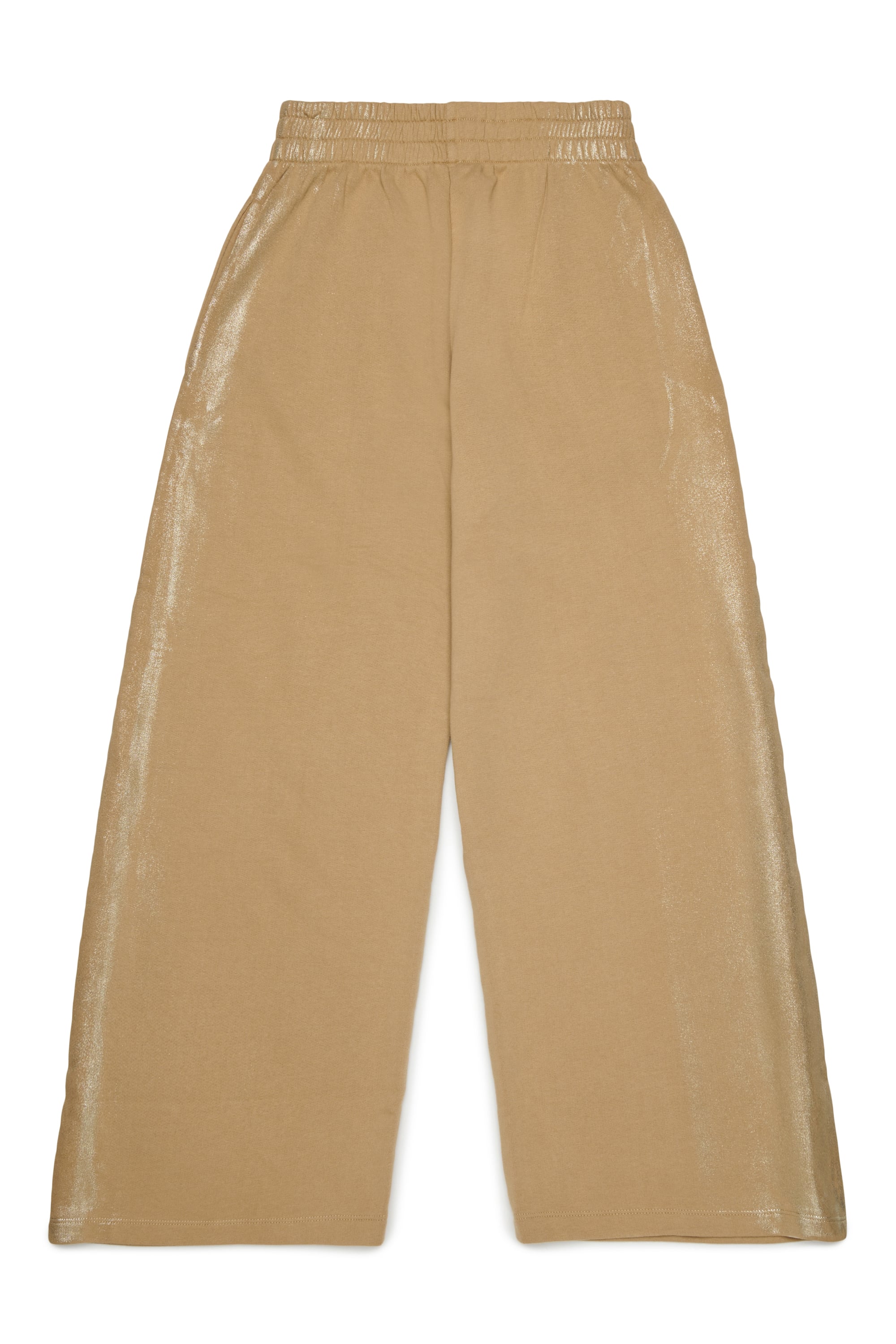 Diesel - PAELIC, Damen Sweatpants mit wide leg und Metallic-Effekt in Braun - 2