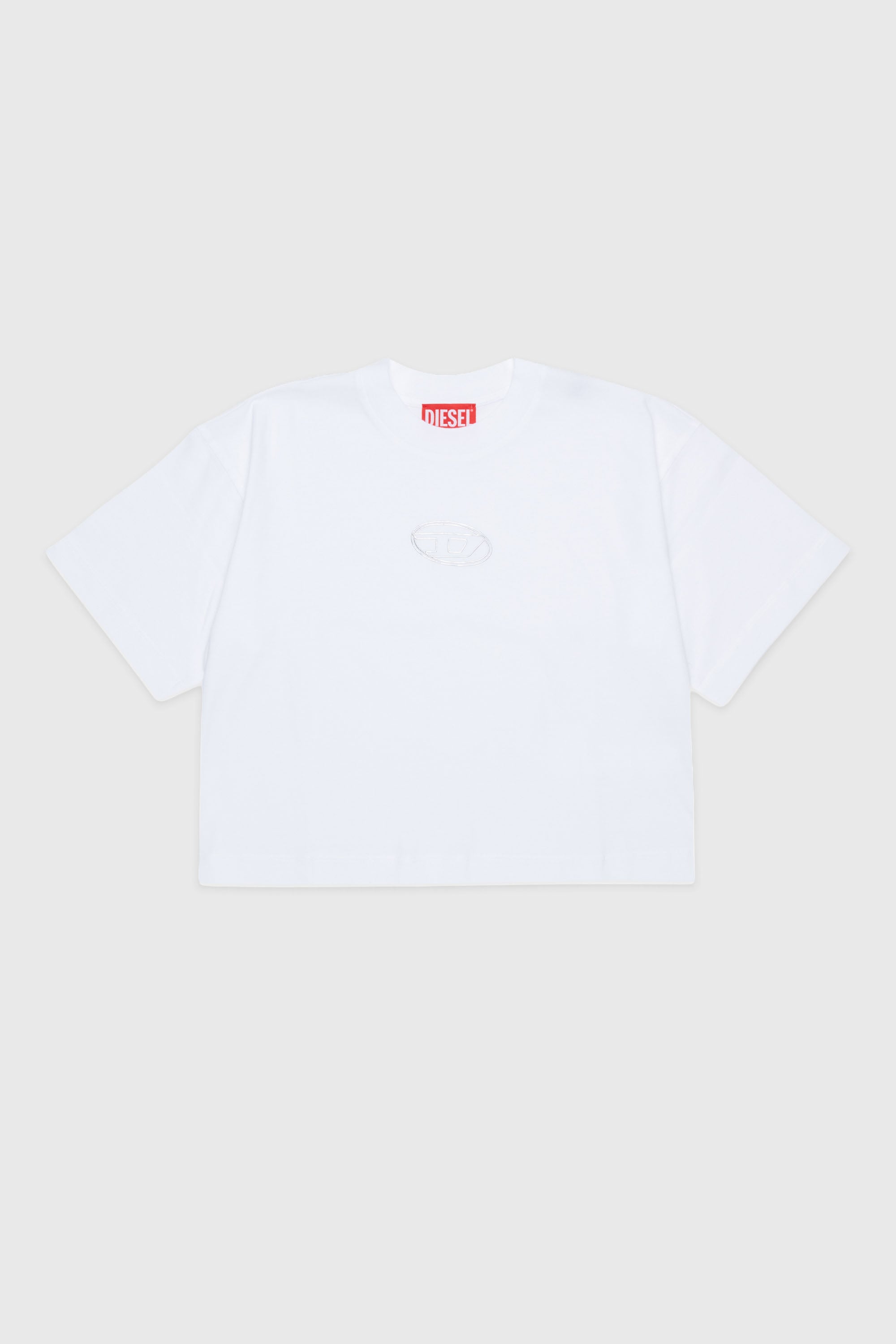 Diesel - TLIXIN, T-shirt cropped con logo Oval D Donna in Bianco - 2