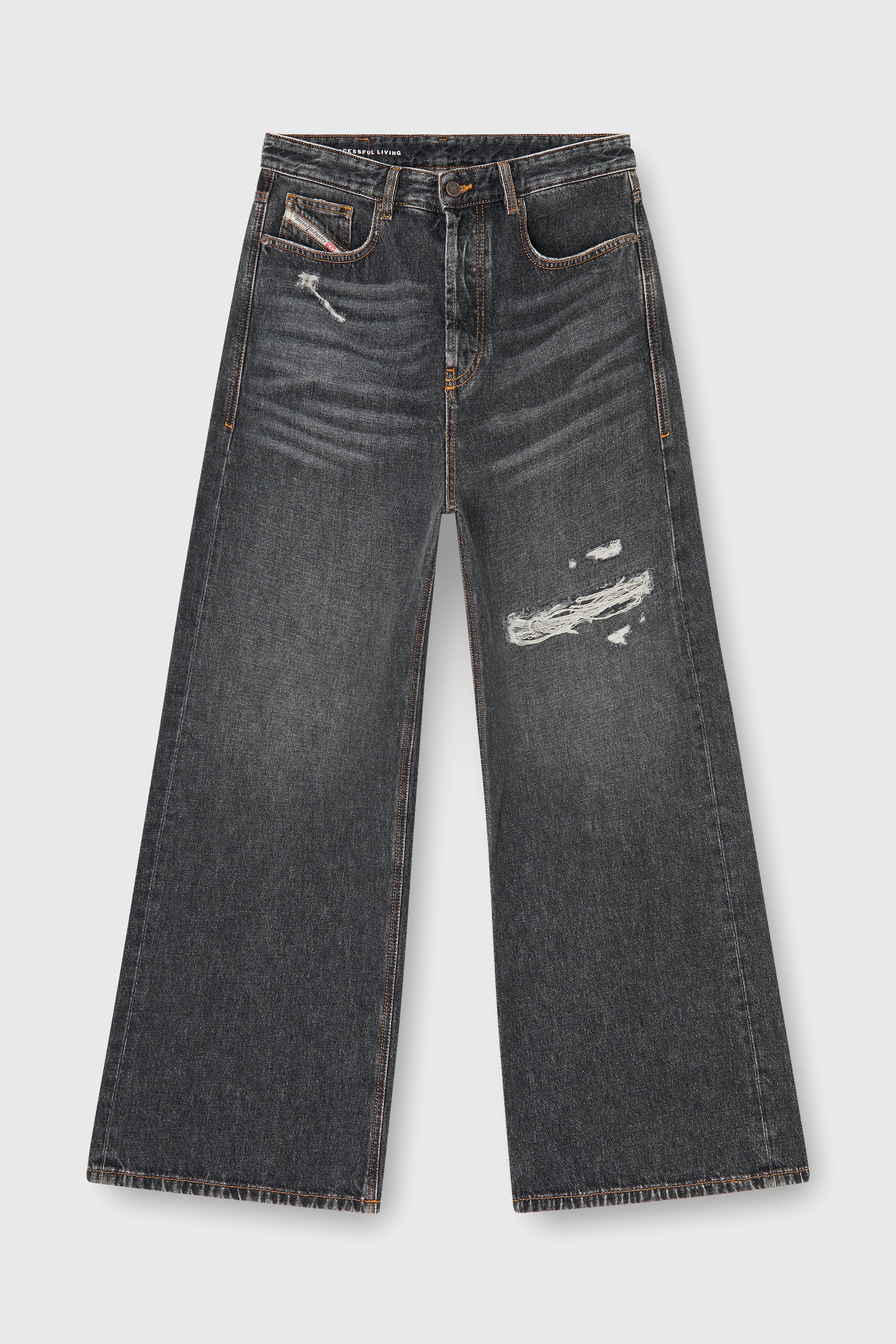 Diesel - Herren Relaxed Jeans D-Rise 007DN, Schwarz/Dunkelgrau - 2