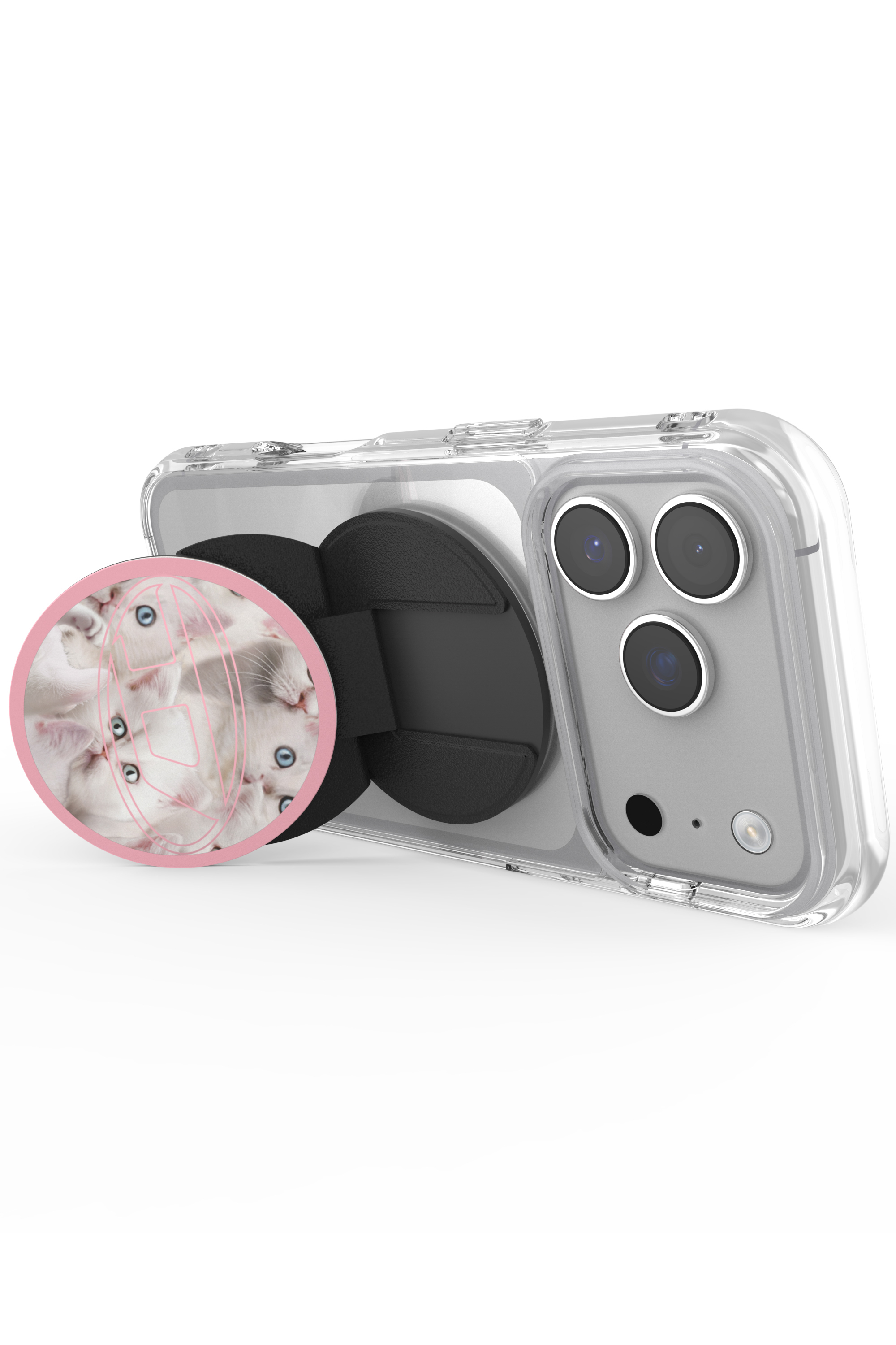 Diesel - 60452  GRIP CASE, Oval D Cats Magsafe Gripstand Unisex in Rosa - 4