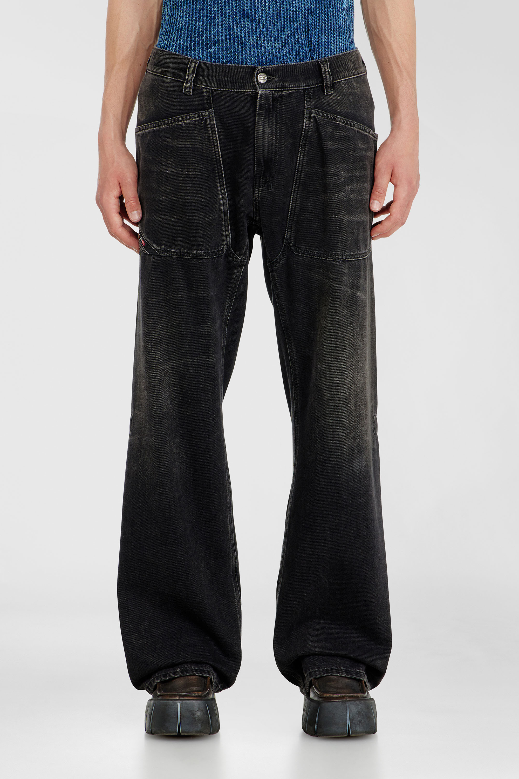 Diesel - Herren Relaxed Jeans D-Zeta 09J96, Schwarz/Dunkelgrau - 1